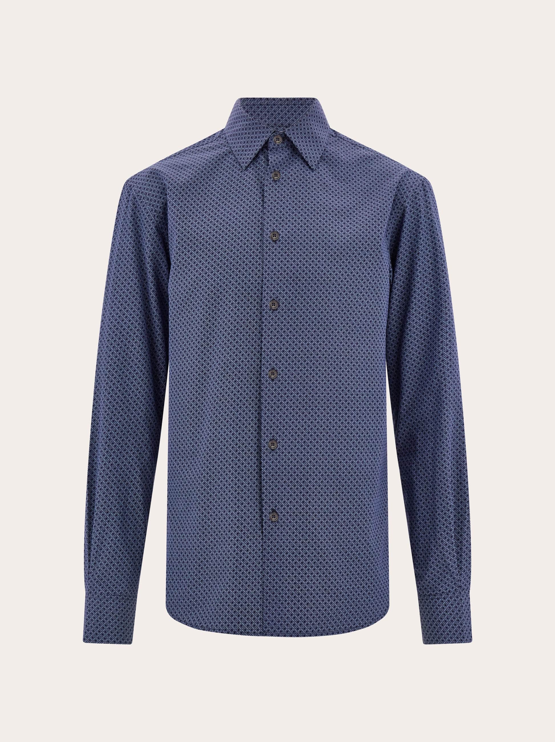 Ferragamo Uomo Camicia Ferragamo Monogram Blu