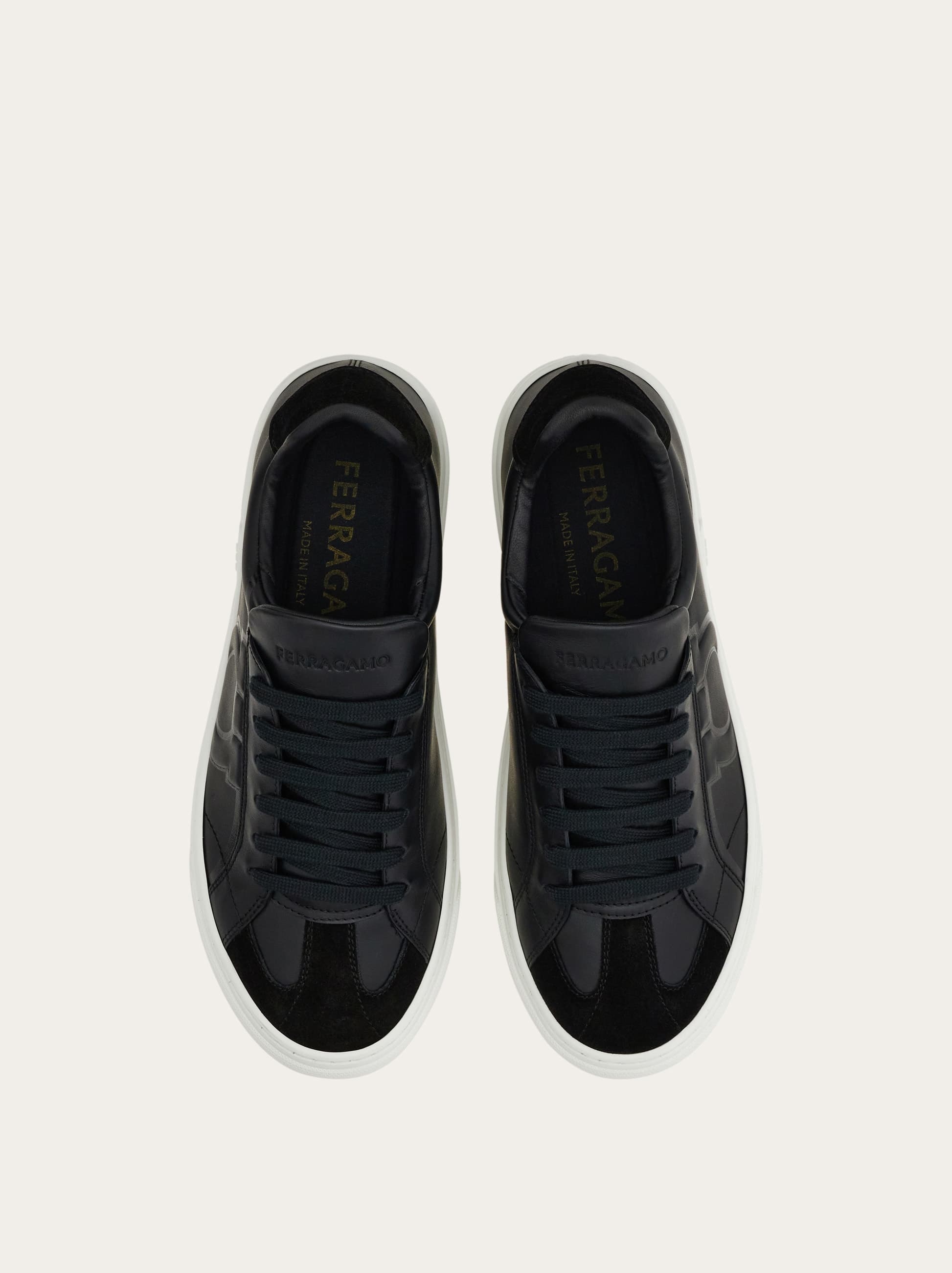  Ferragamo Herren Gancini Sneaker Schwarz Größe 40 