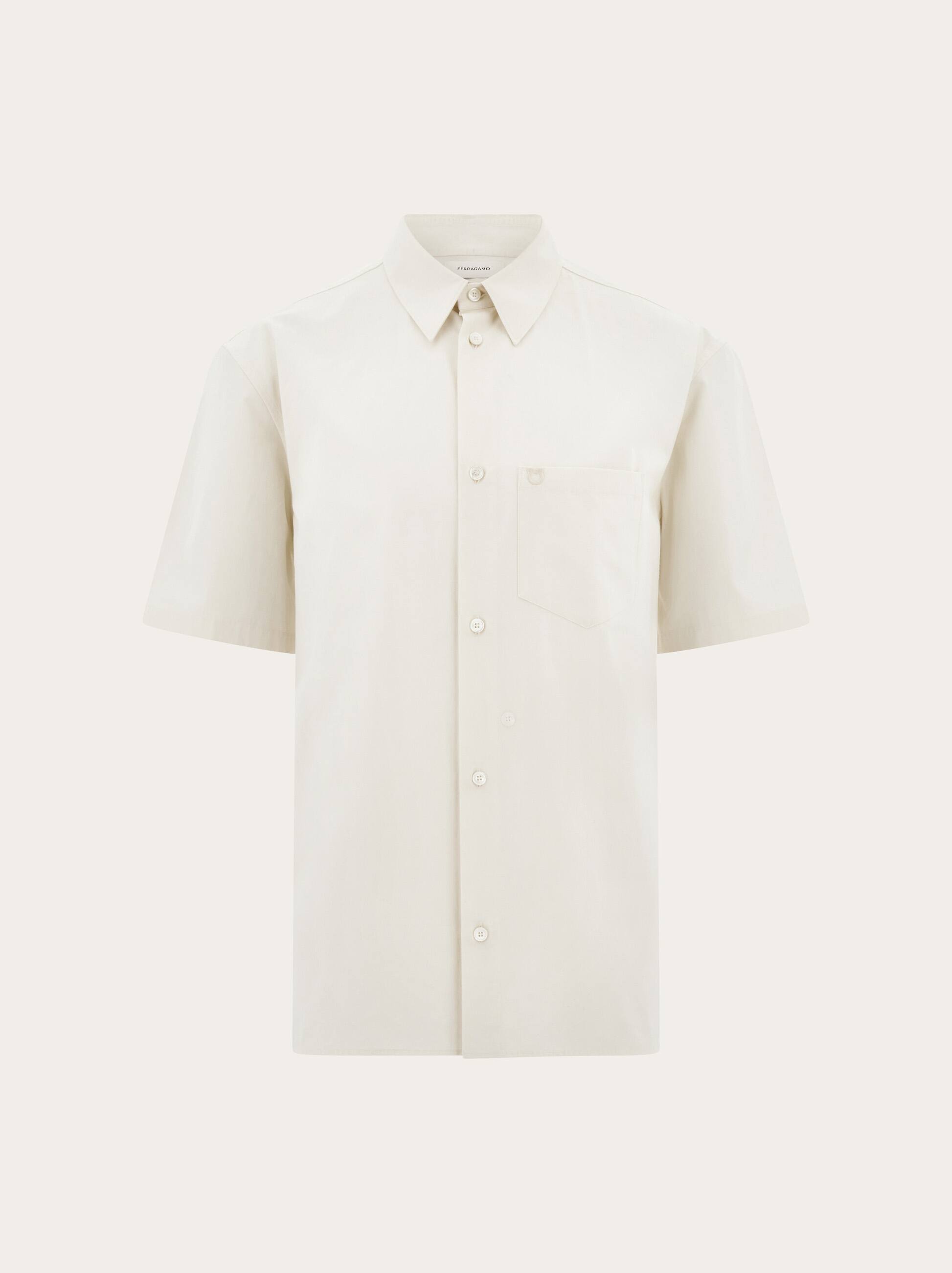 Ferragamo Uomo Camicia a manica corta Beige