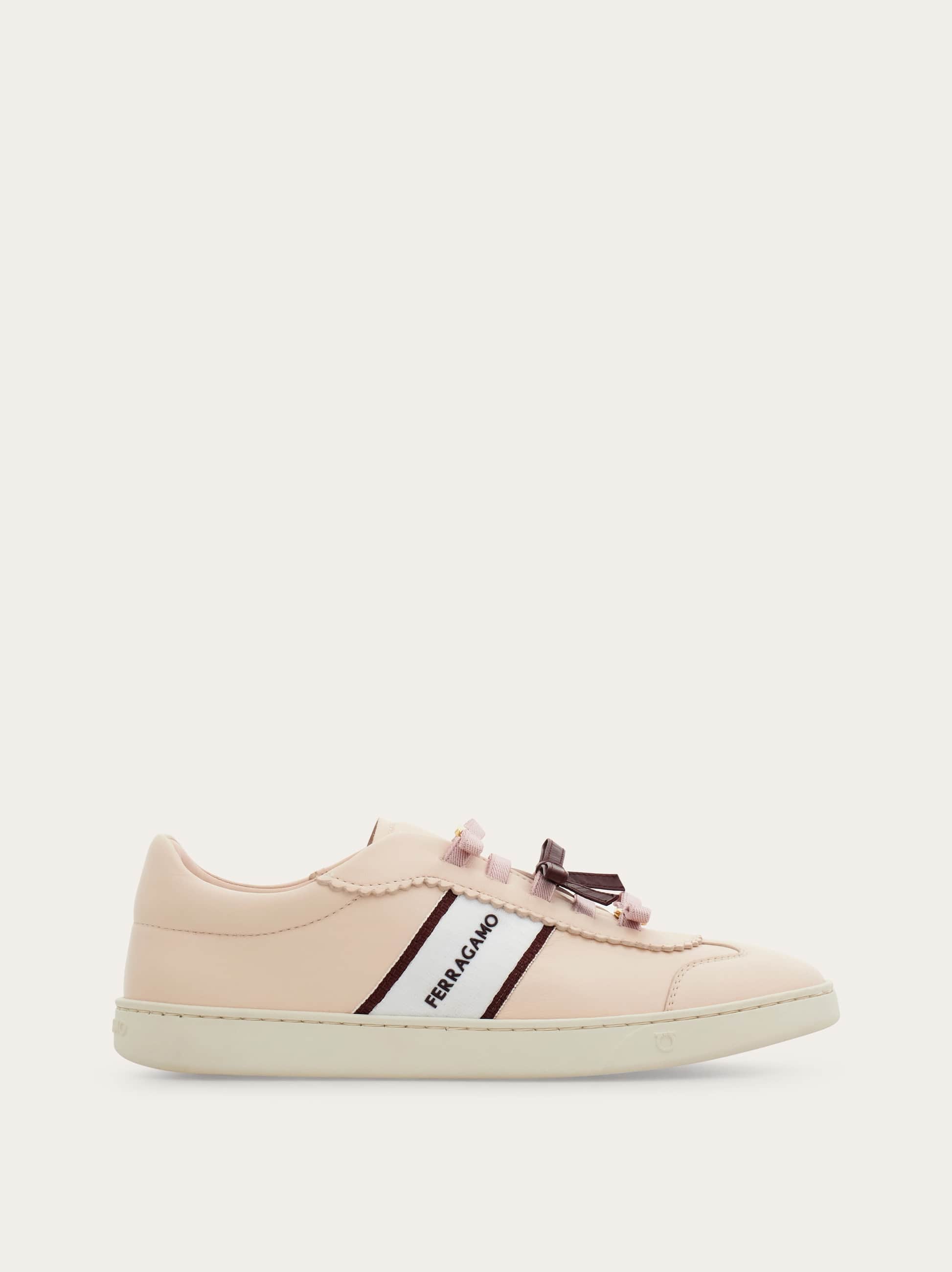 Ferragamo Sneaker With Mini Bow Detail In Pink
