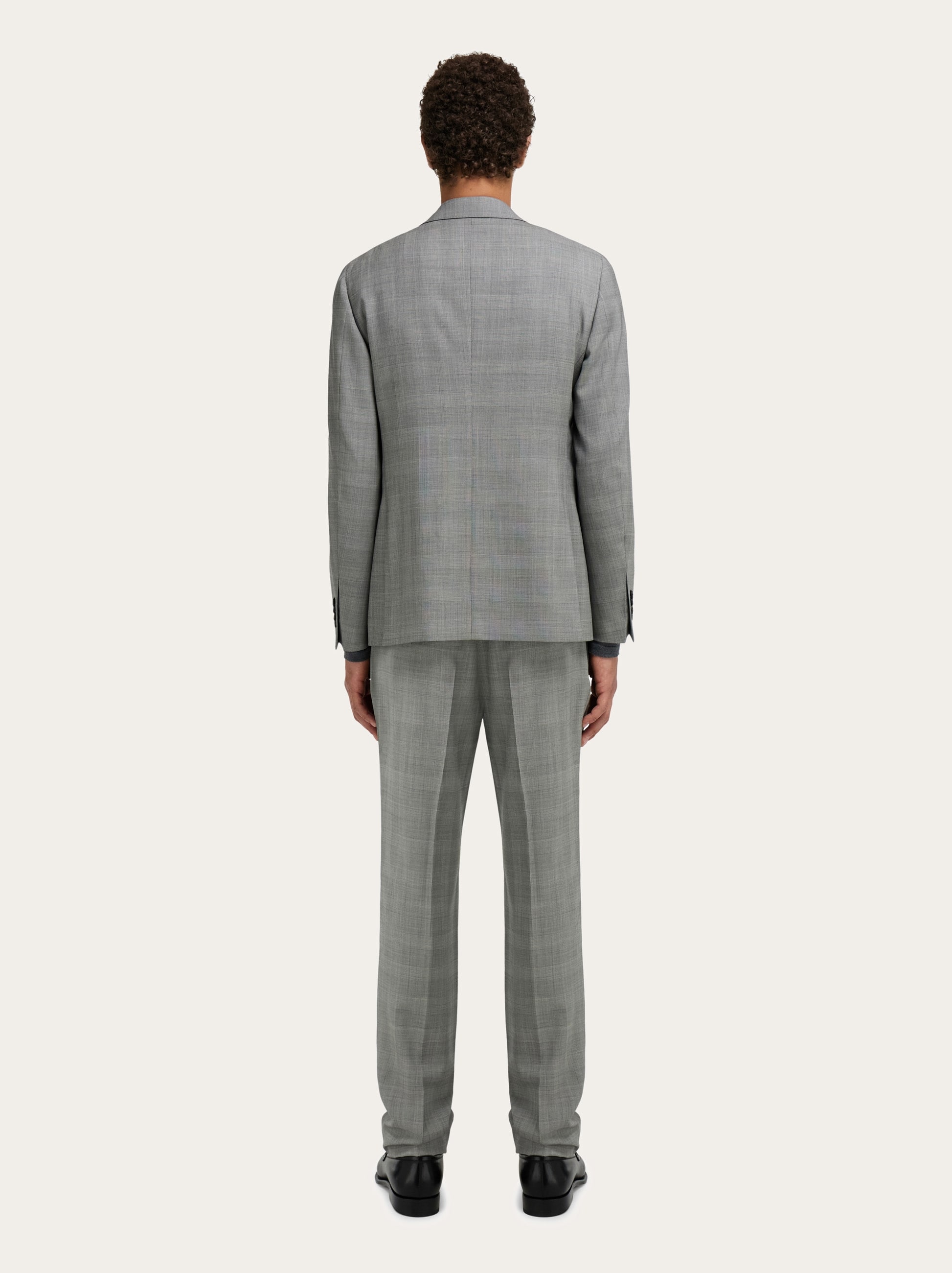  Ferragamo Herren Anzug In Glencheck Grau 