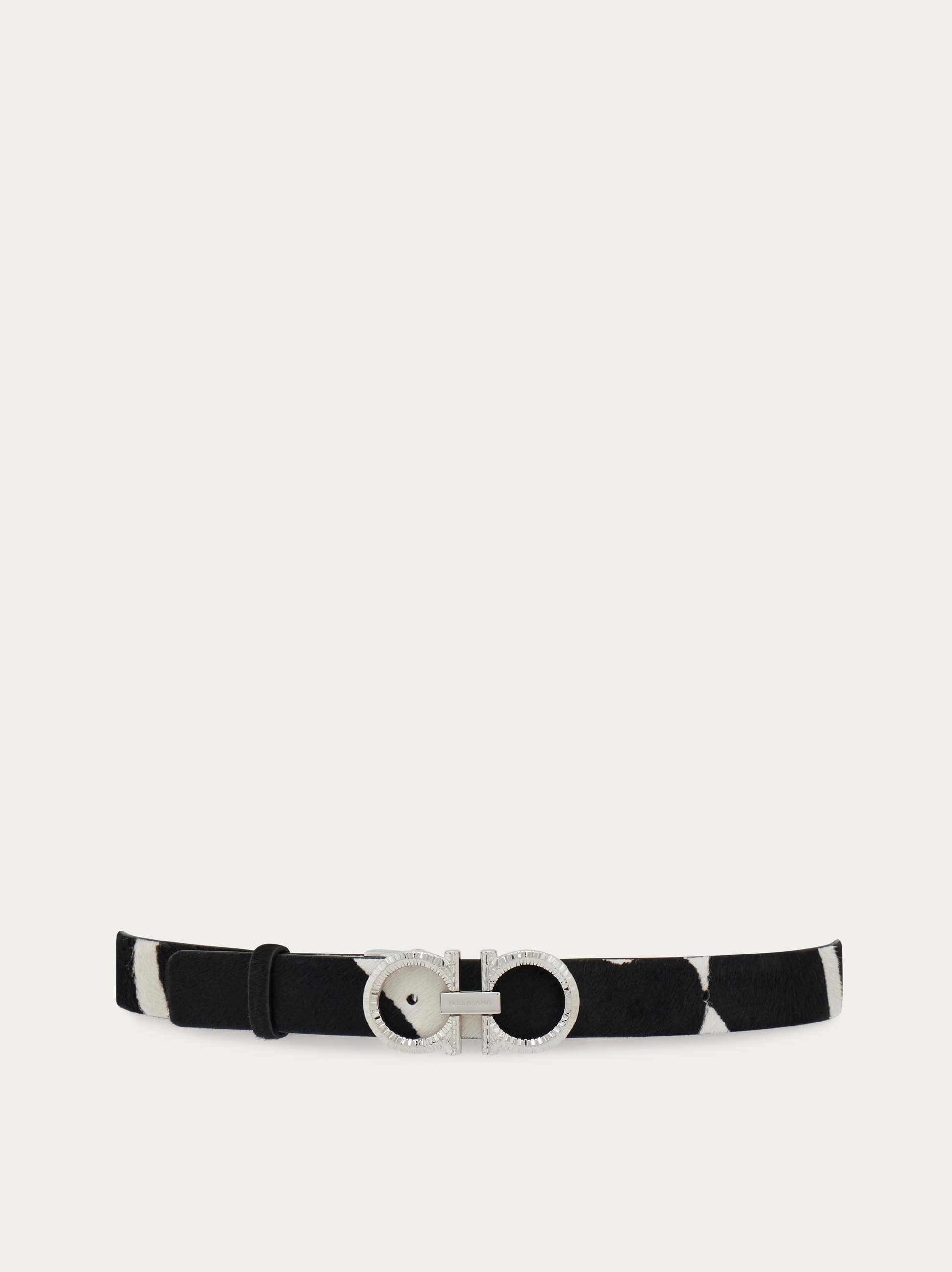 Ferragamo Adjustable Gancini Belt In White