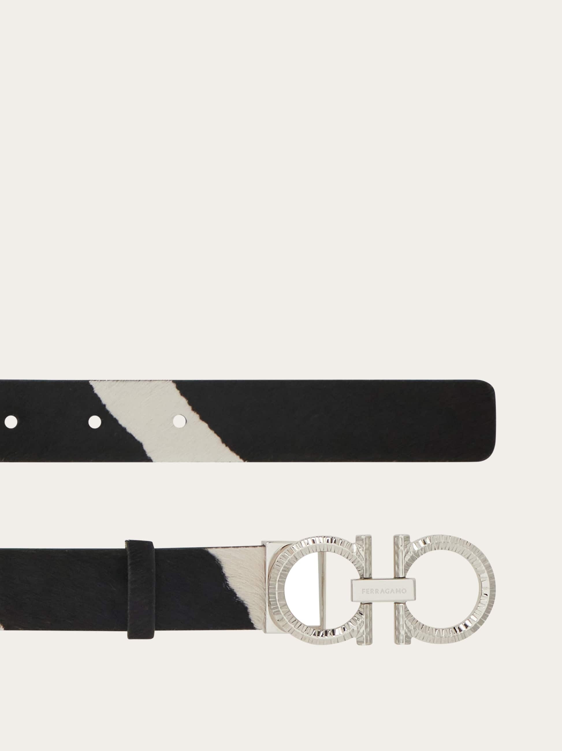 Ferragamo Adjustable Gancini Belt In White