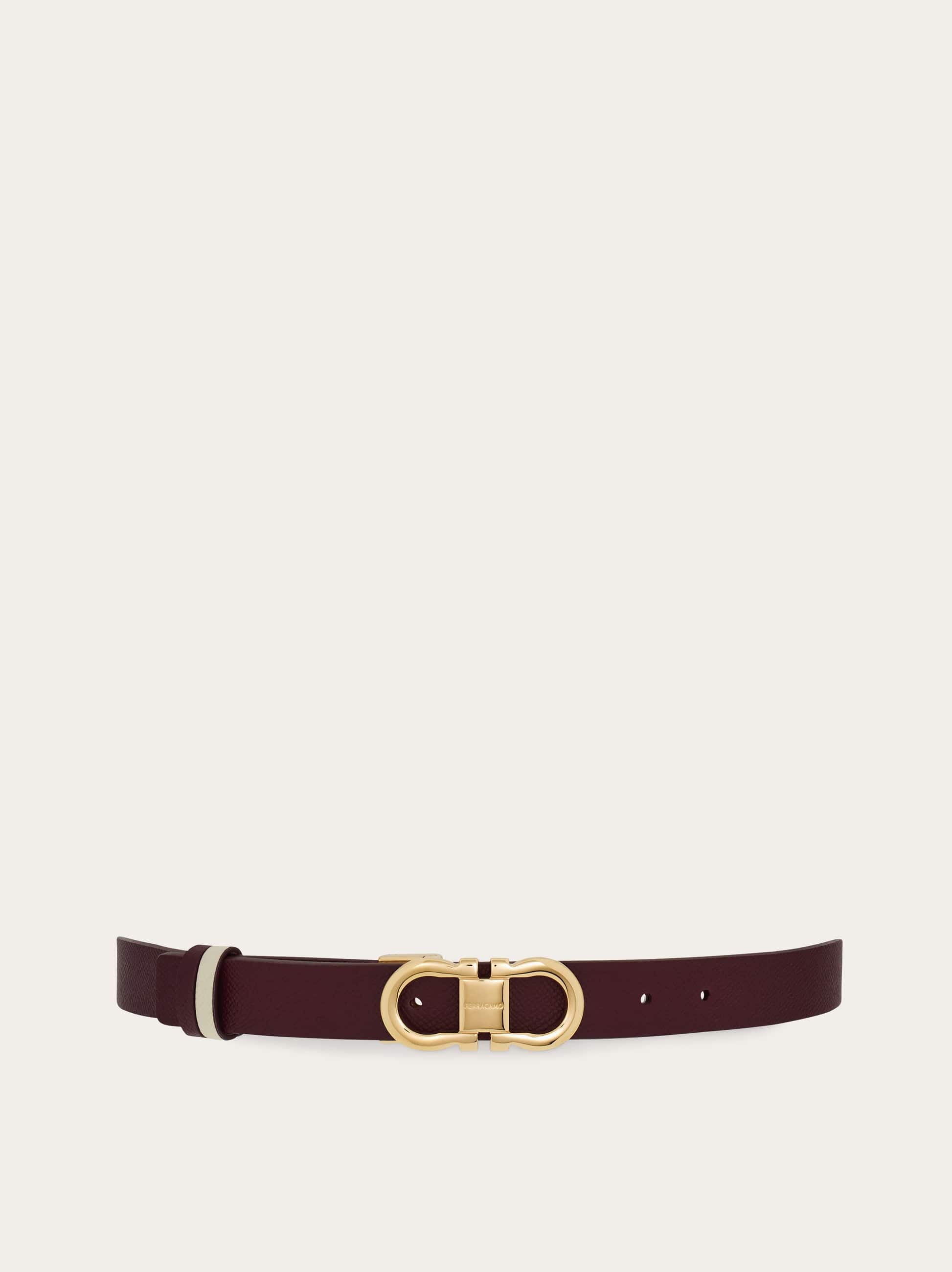 Ferragamo Reversible And Adjustable Gancini Belt In Brown