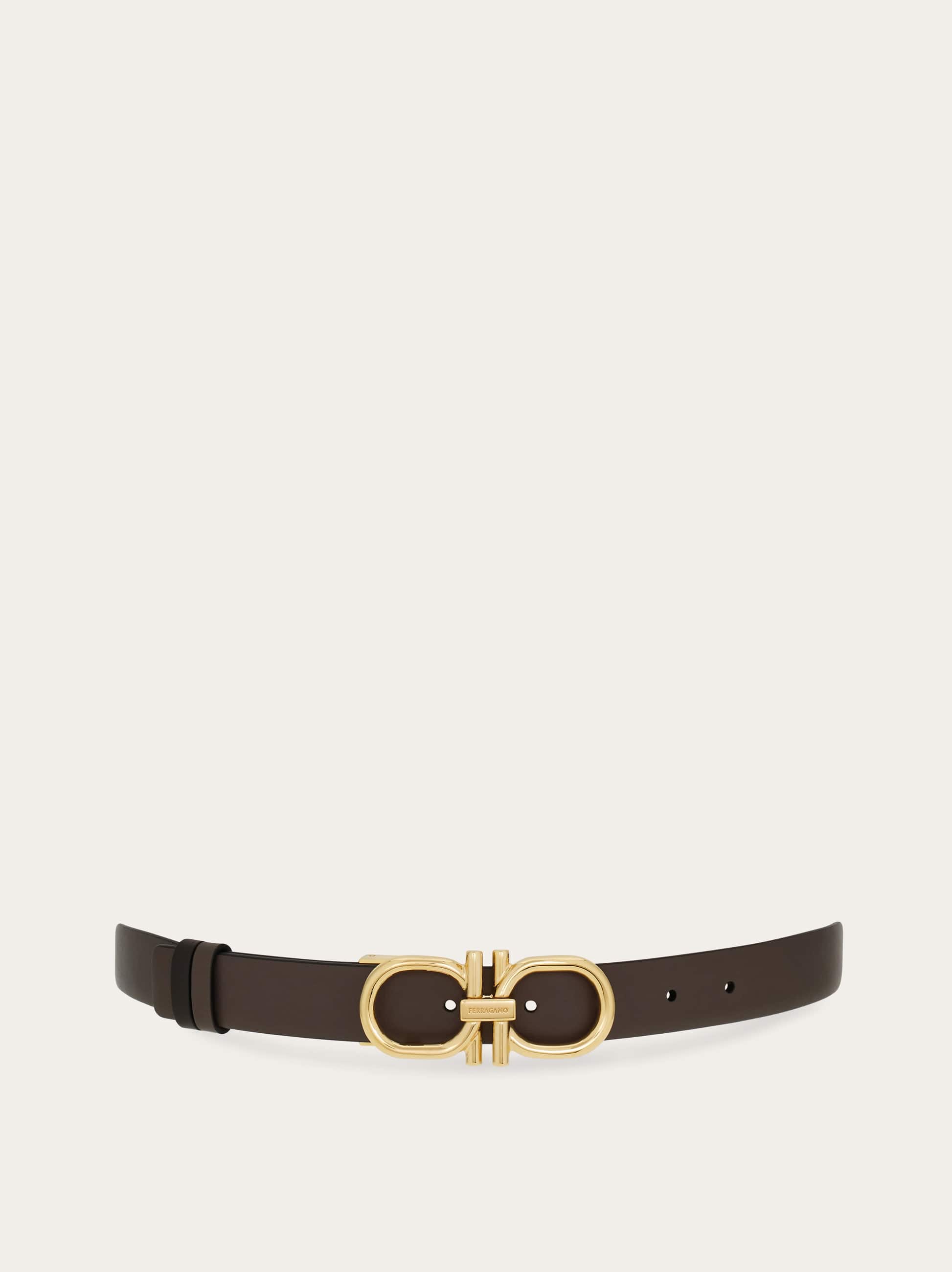Ferragamo Reversible And Adjustable Gancini Belt In Gray