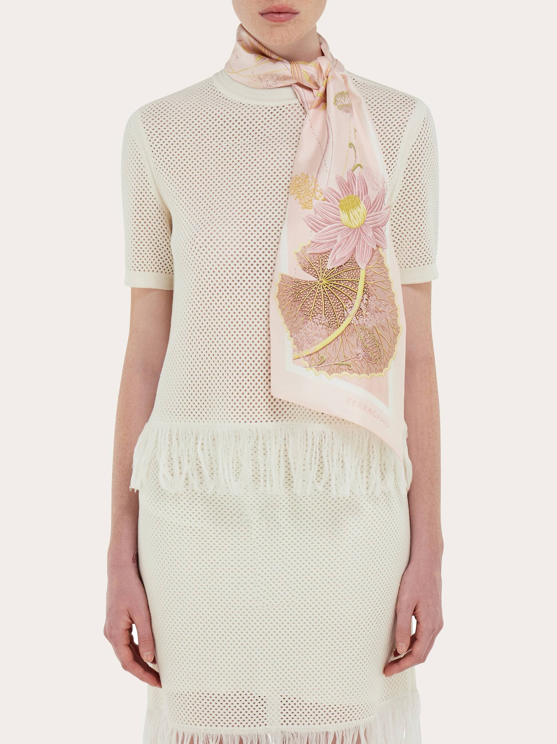  Ferragamo Damen Bandeau-tuch Mit Seerosen-print Rosa 