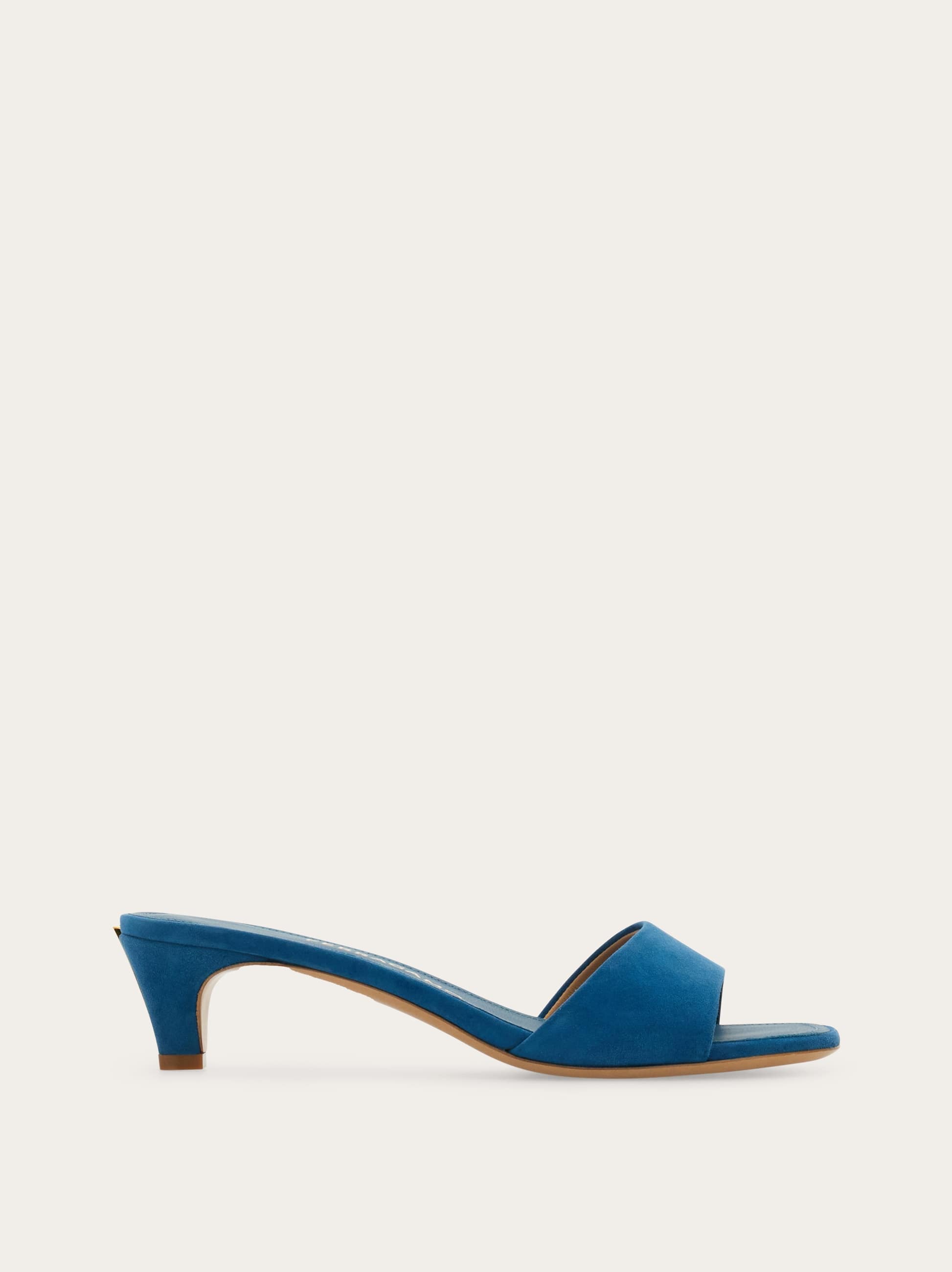 Ferragamo Low Heeled Mule In Blue