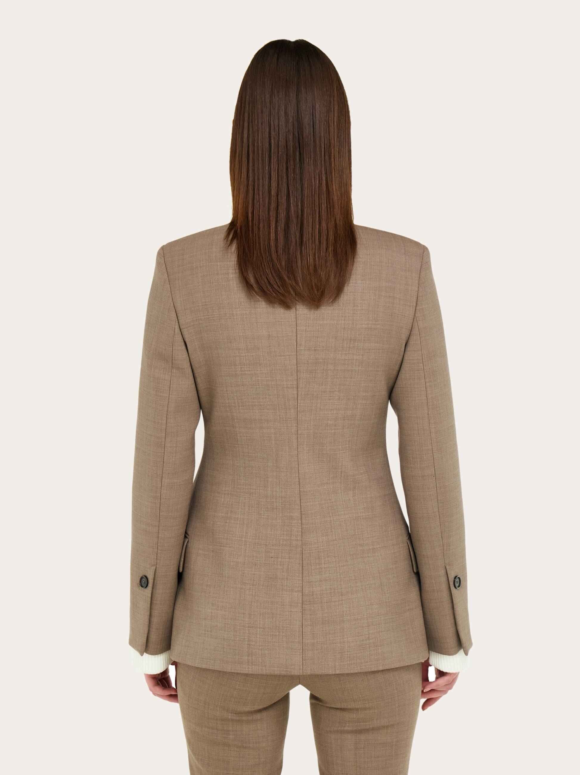  Ferragamo Women Long Jacket Beige 