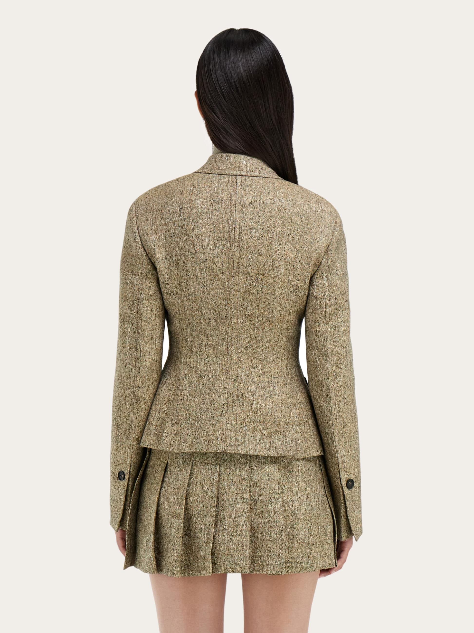  Ferragamo Damen Einreihiger Blazer Beige 