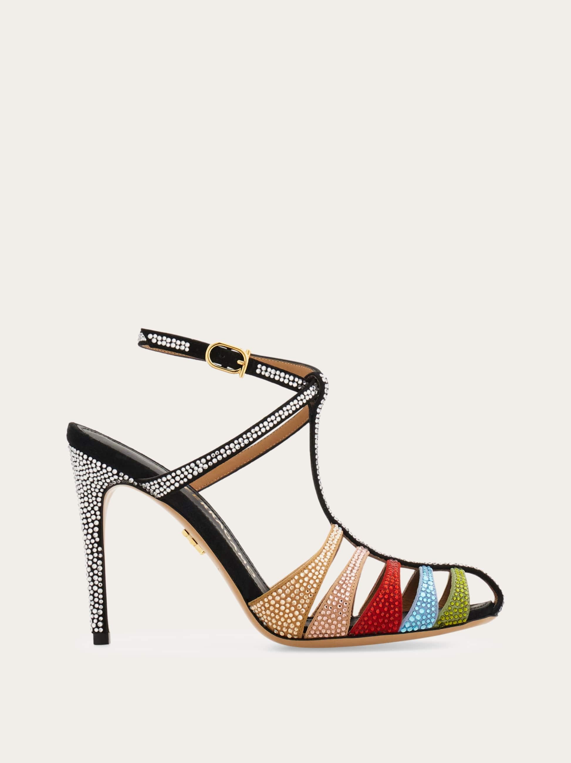 Ferragamo Donna Sandalo a gabbia Multicolore Taglia 35.5