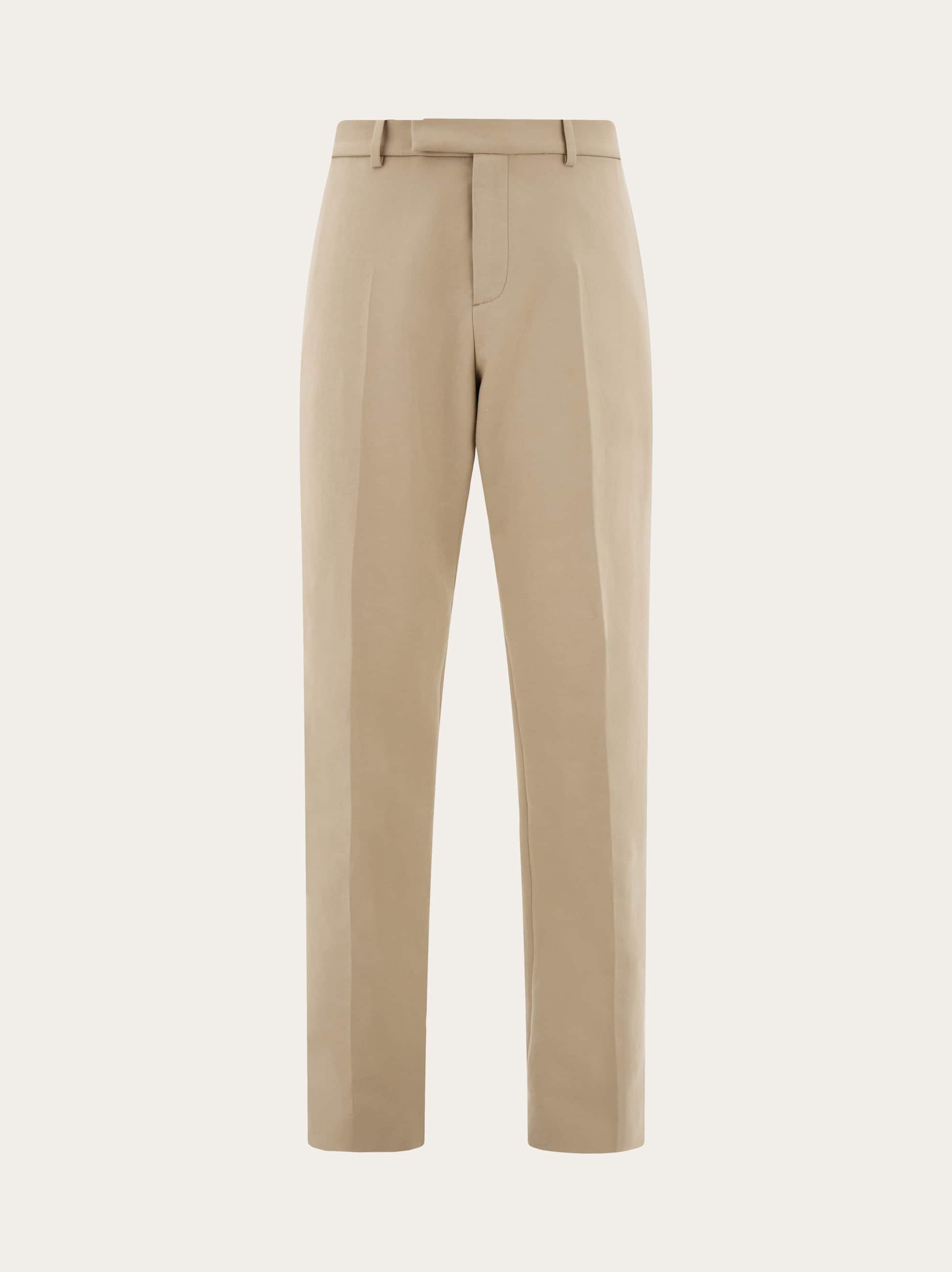 Ferragamo Uomo Chino in cotone e cashmere Beige