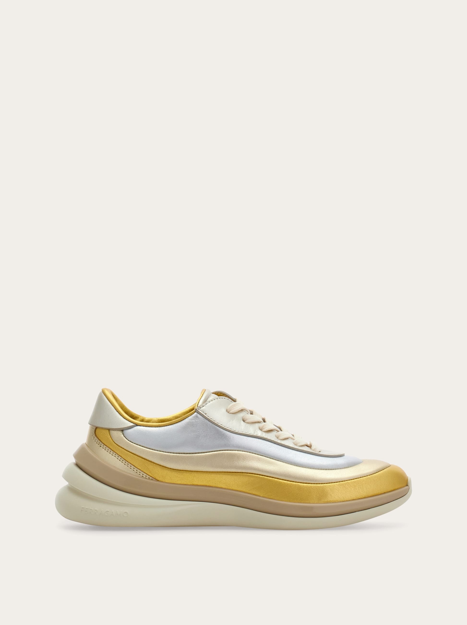 Ferragamo Donna Sneaker Oro Taglia 35.5