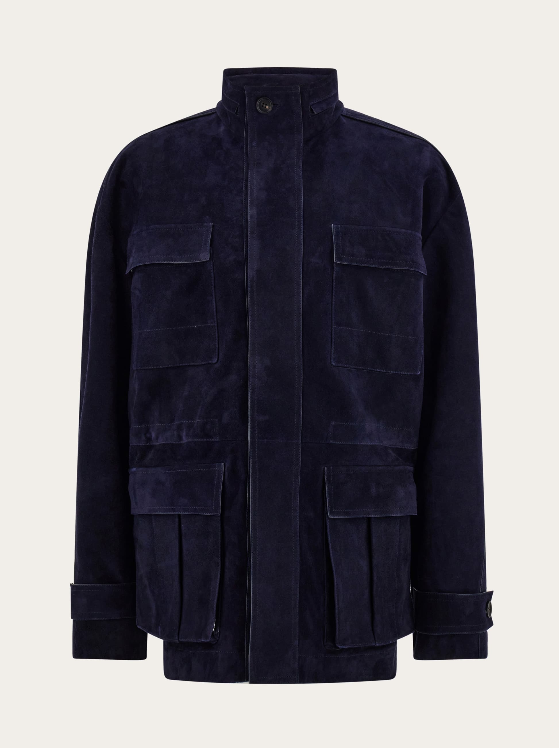 Ferragamo Uomo Blouson in suede Blu