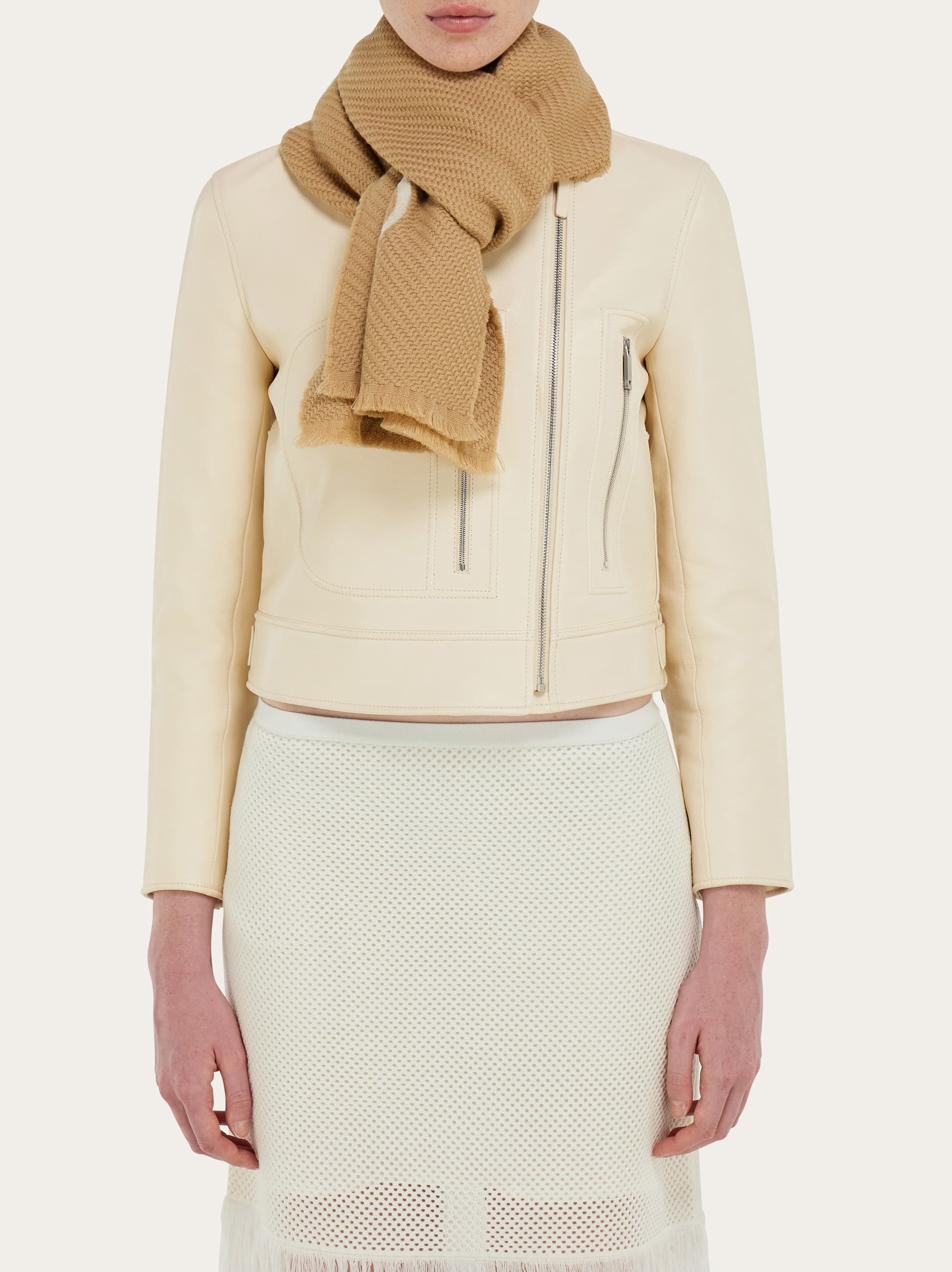  Ferragamo Damen Jacquard-schal Beige 