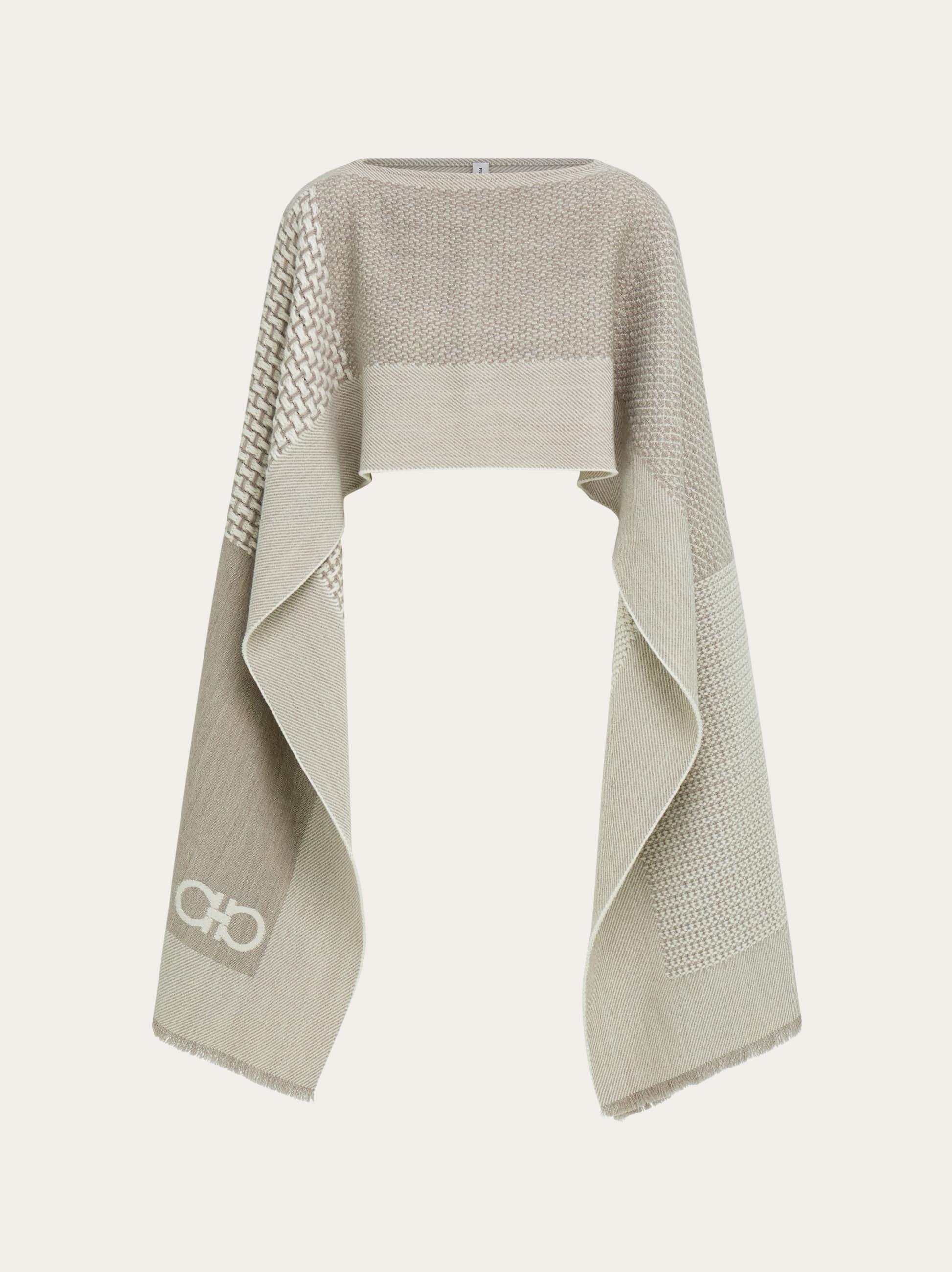 Ferragamo Jacquard Cape In Green