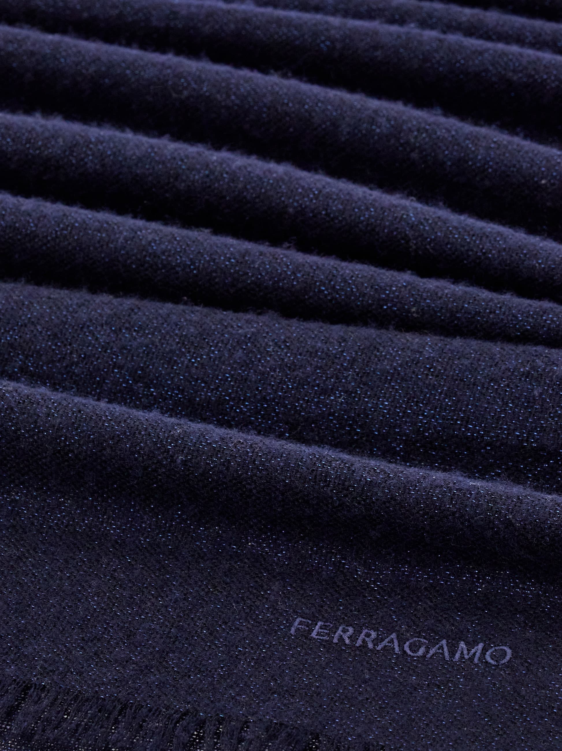 Ferragamo Stole With Lurex Thread In Blue