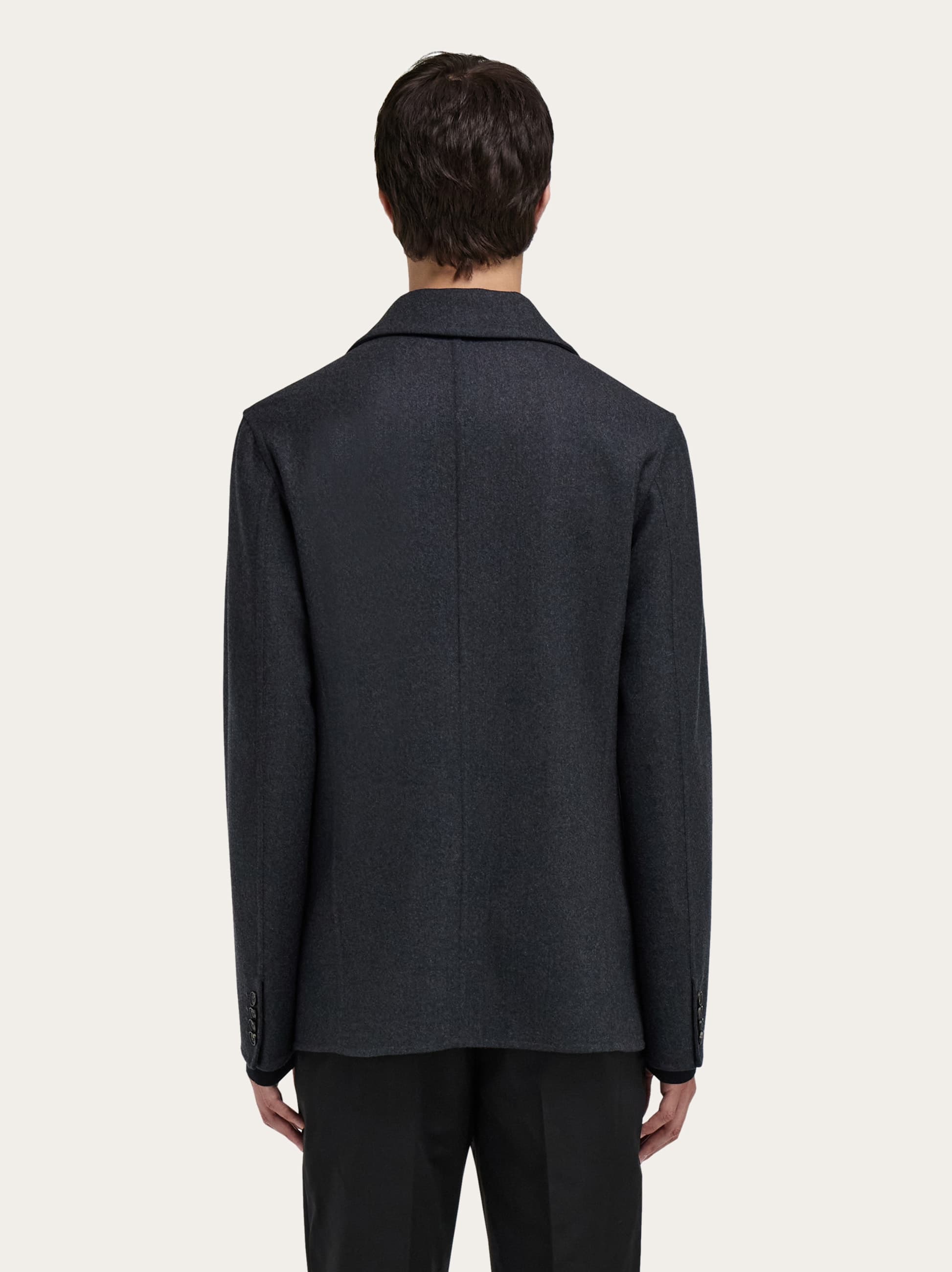  Ferragamo Men Single Breasted Blazer Grey 