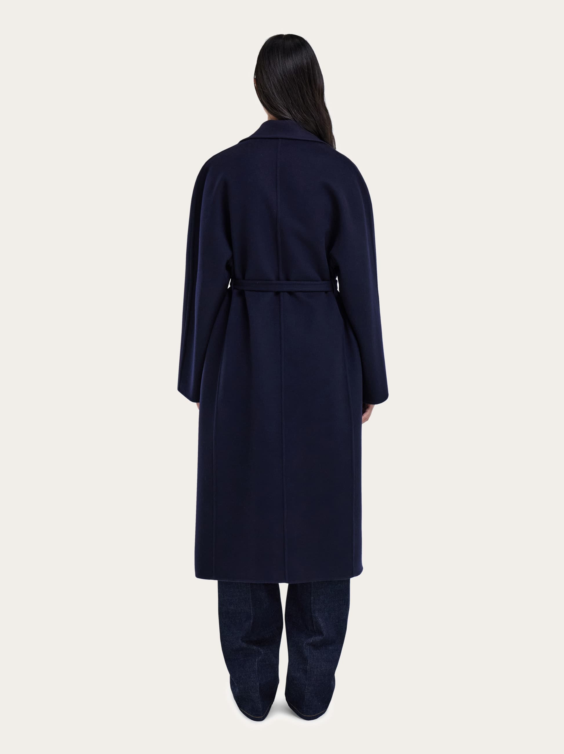  Ferragamo Damen Einreihiger Mantel Blau 