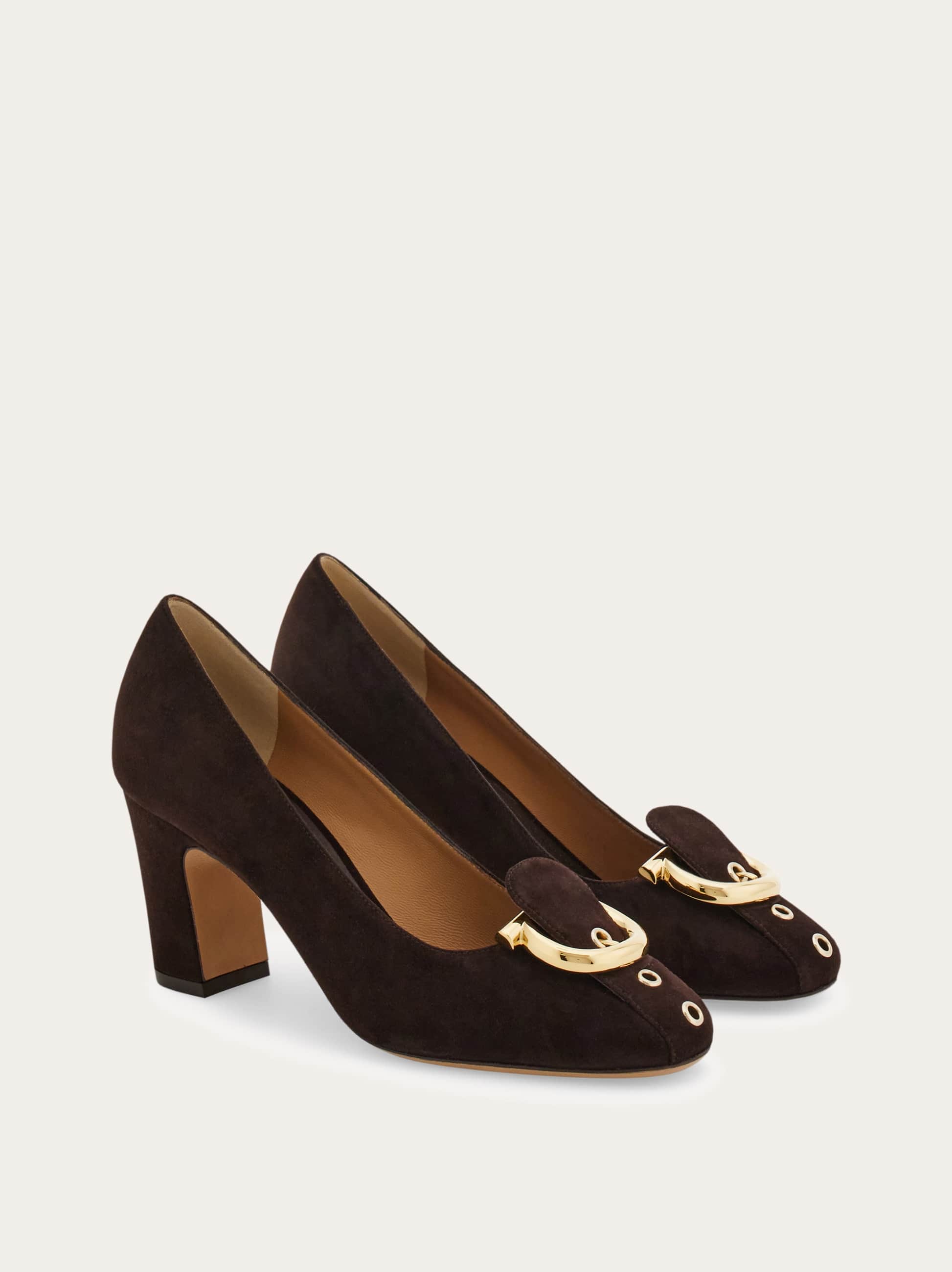  Ferragamo Damen Gancini-pumps Braun Größe 35.5 