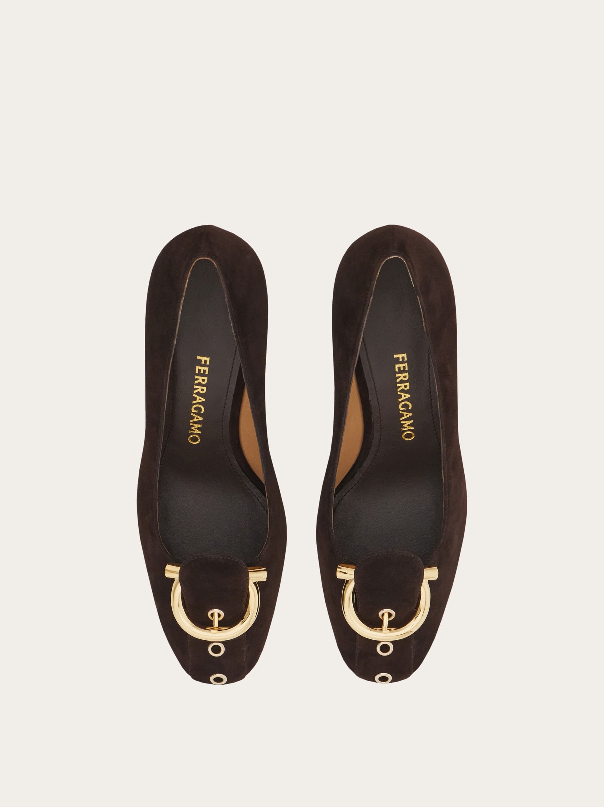  Ferragamo Damen Gancini-pumps Braun Größe 35.5 
