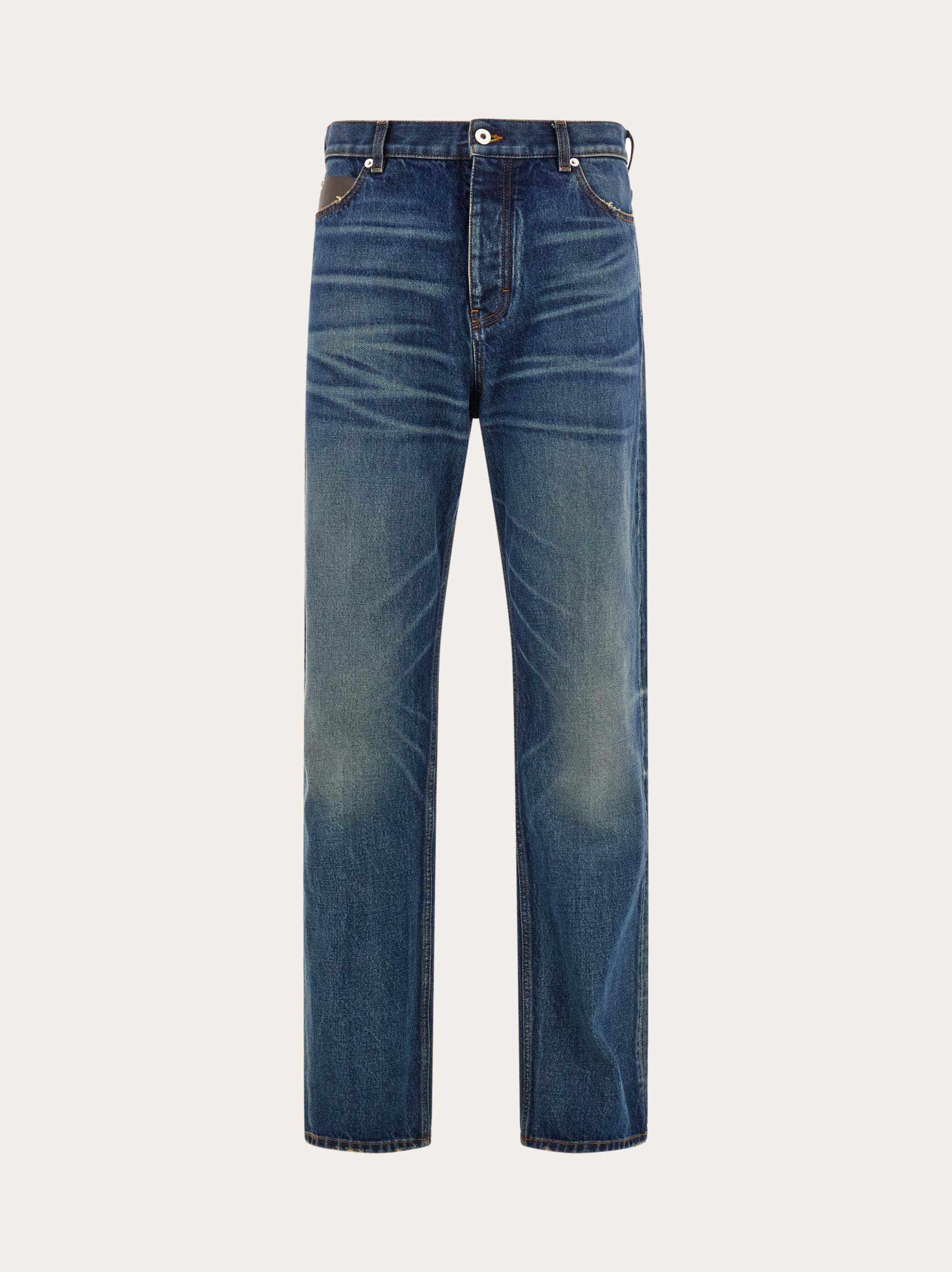 Ferragamo Uomo Denim 5 tasche lavato Blu