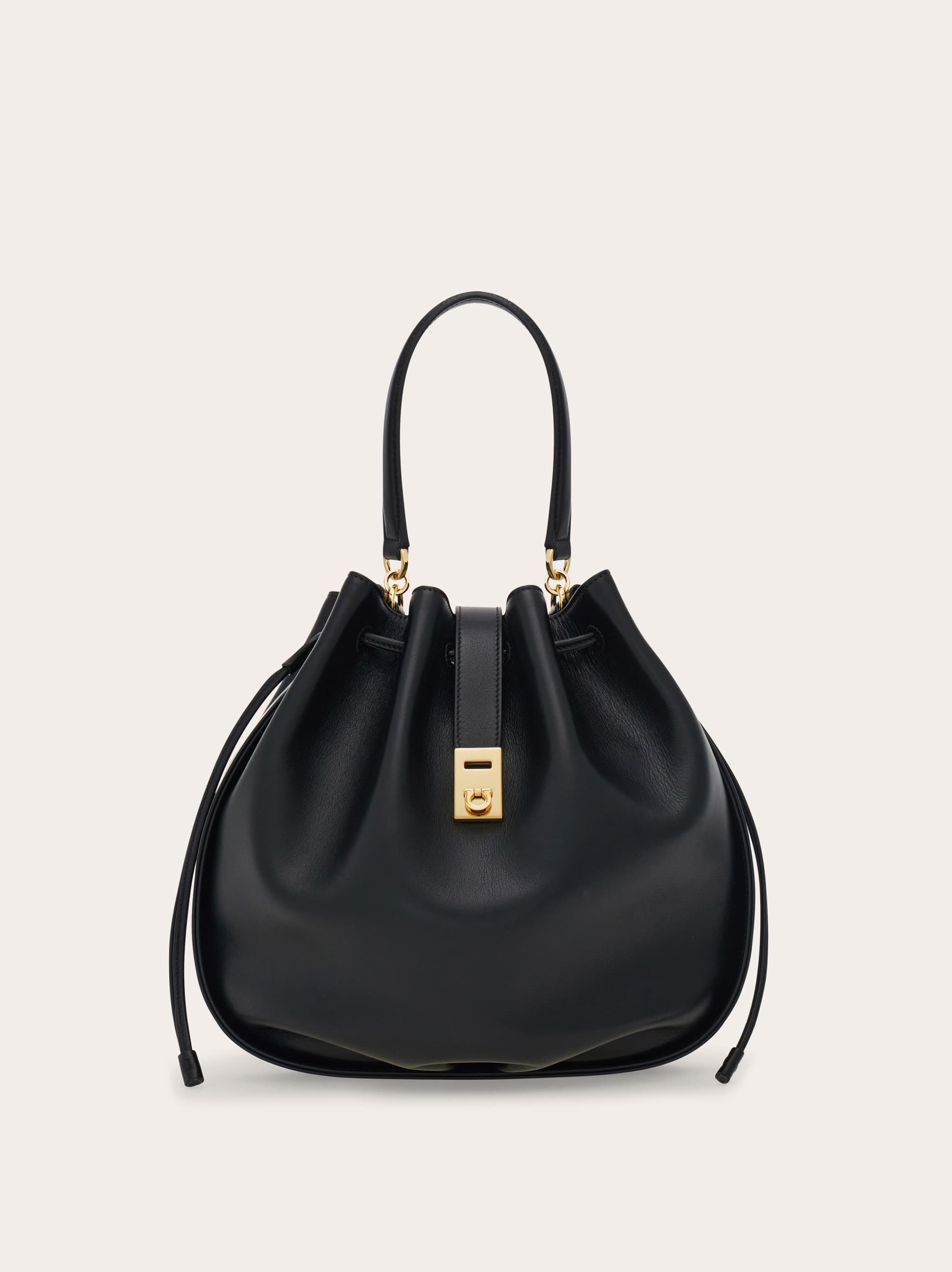 Ferragamo Hug Buckle Bucket Bag In Brown