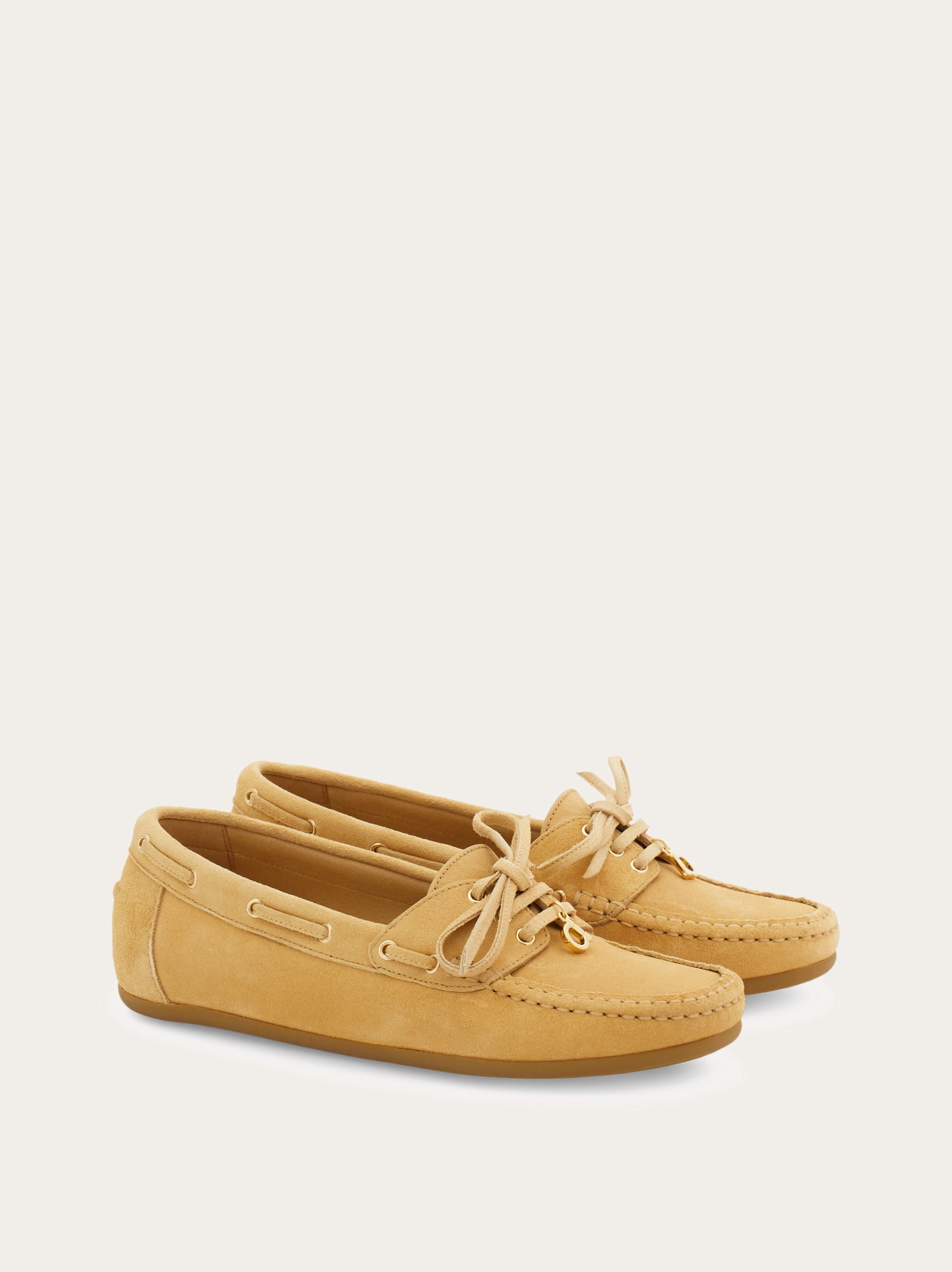  Ferragamo Damen Bootsschuh Beige Größe 35.5 