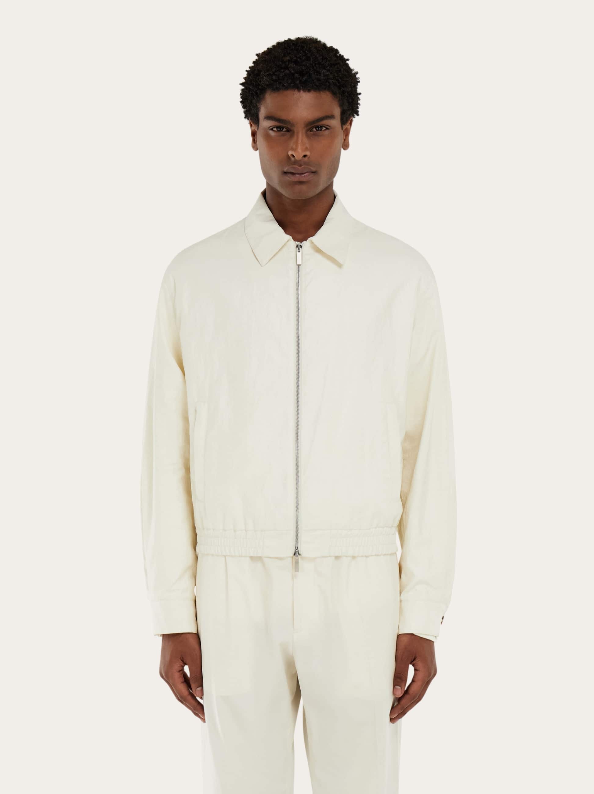  Ferragamo Herren Leichter Blouson Weiß 
