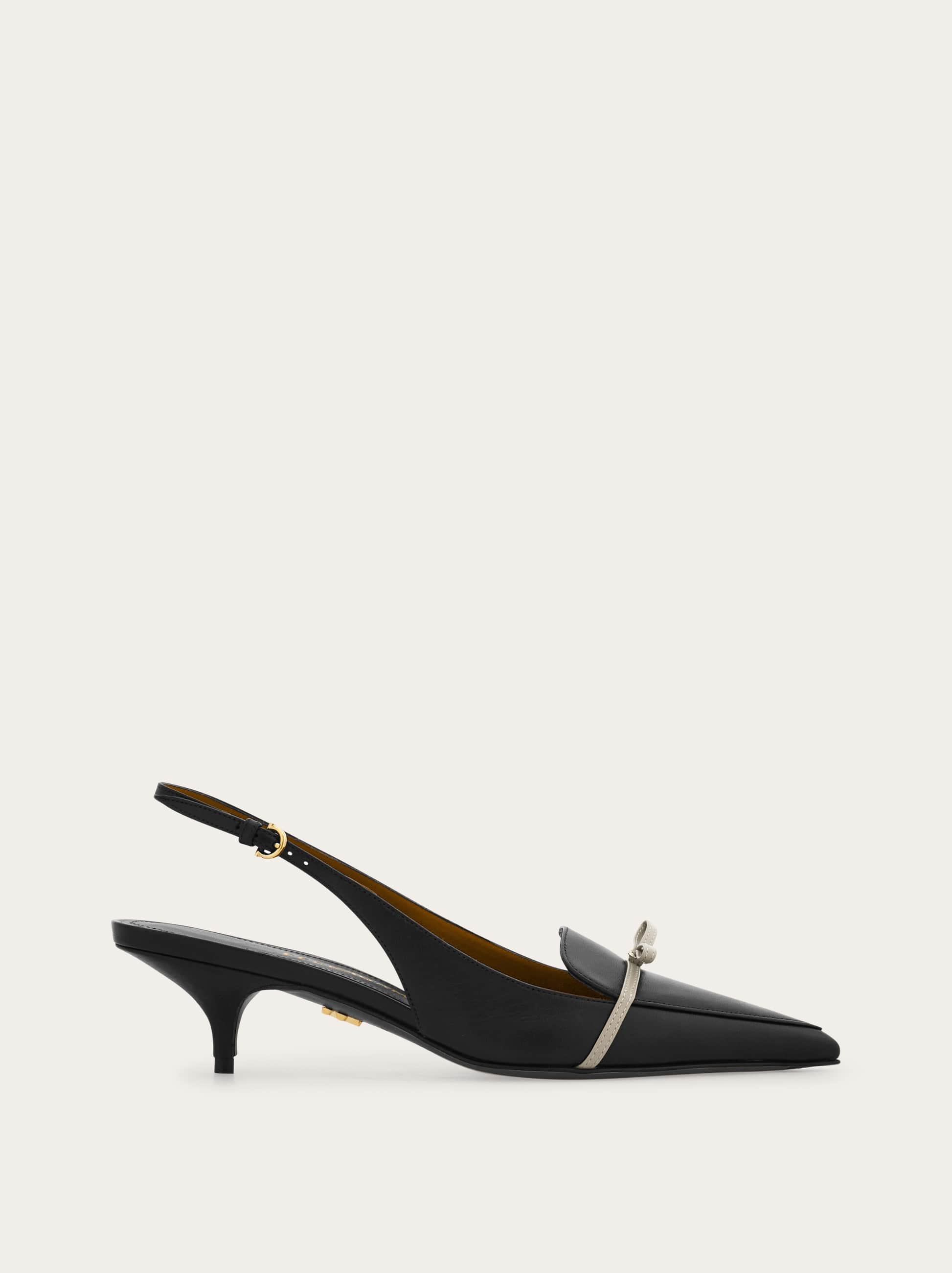 Ferragamo Donna Slingback mini Bow Nero Taglia 35.5