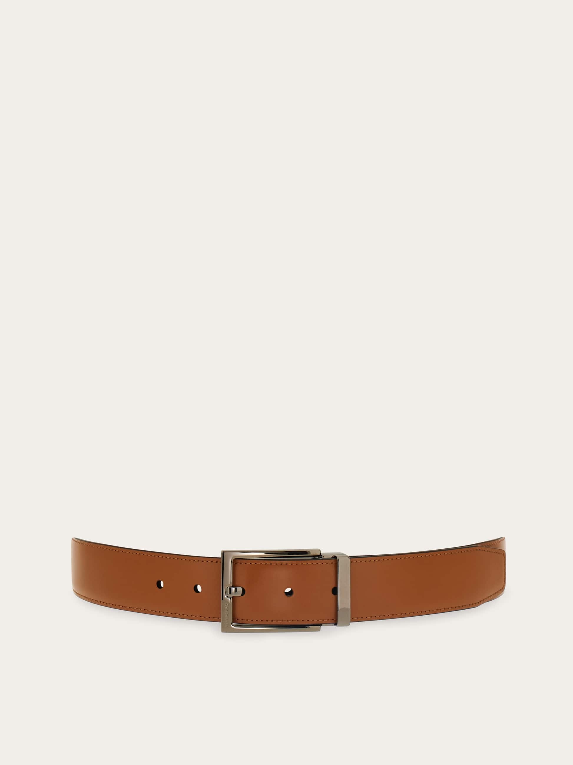 Ferragamo Men Reversible and adjustable Gancini belt Beige