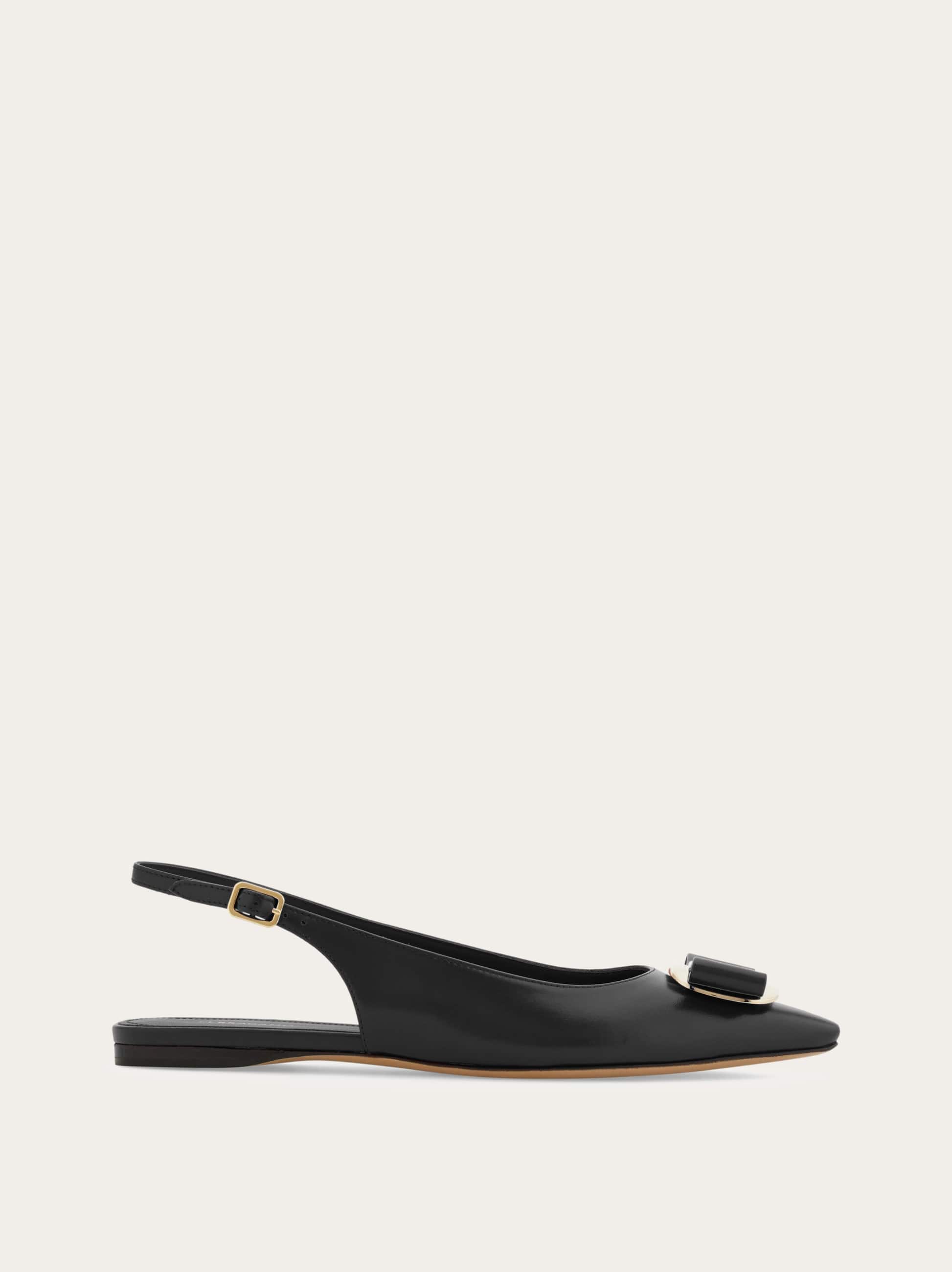 Ferragamo Donna Slingback con Vara plate Nero Taglia 35.5