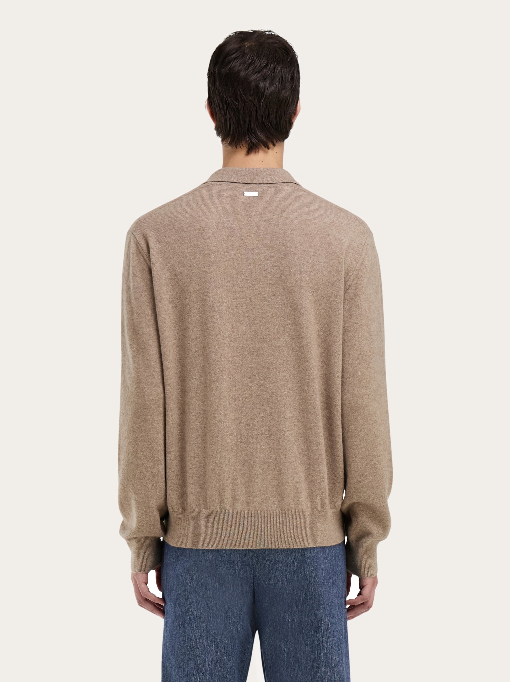  Ferragamo Herren Kaschmirpullover Mit Polokragen Braun 