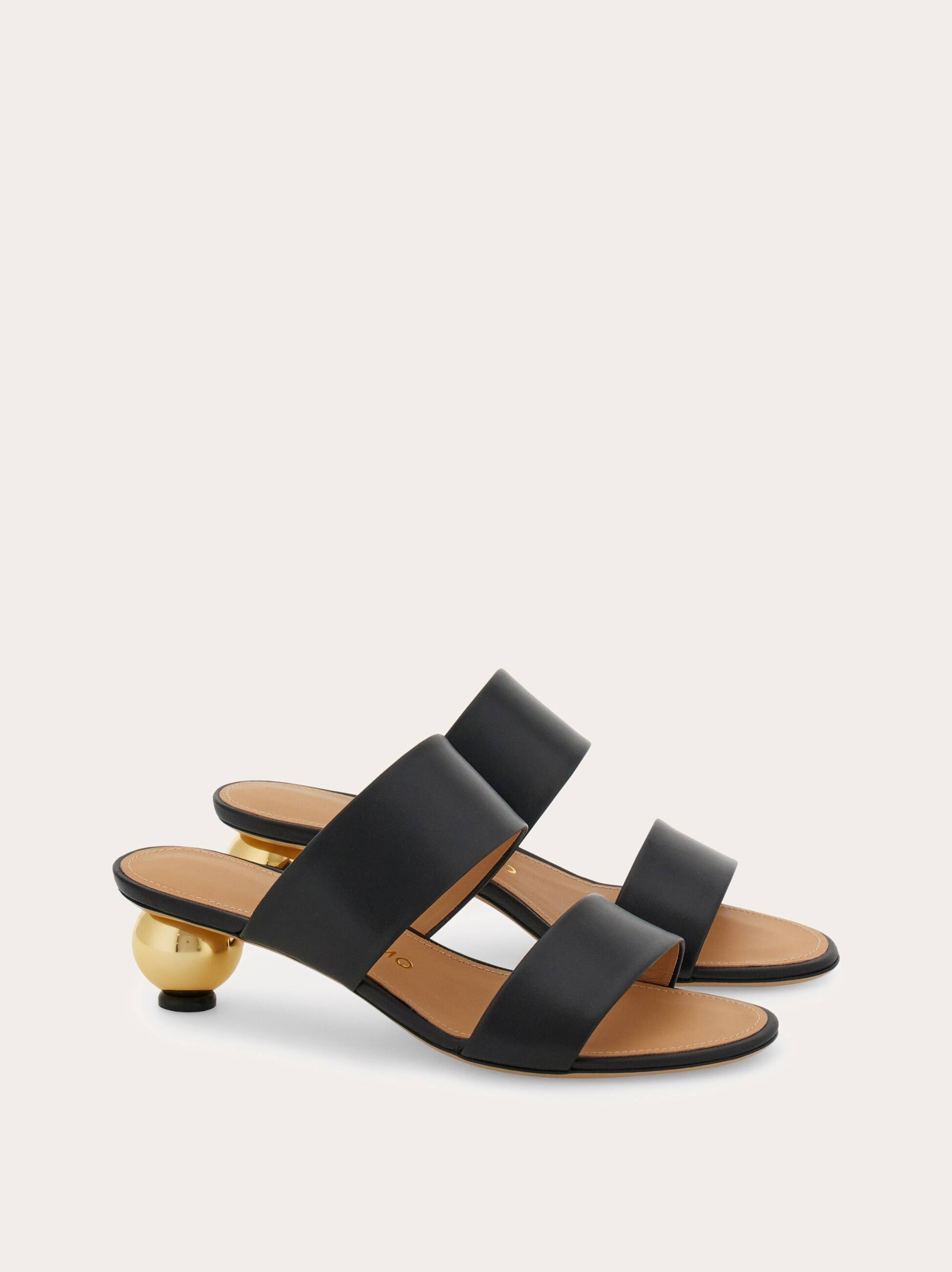  Ferragamo Damen Slide Mit Plastischem Absatz Schwarz Größe 35.5 