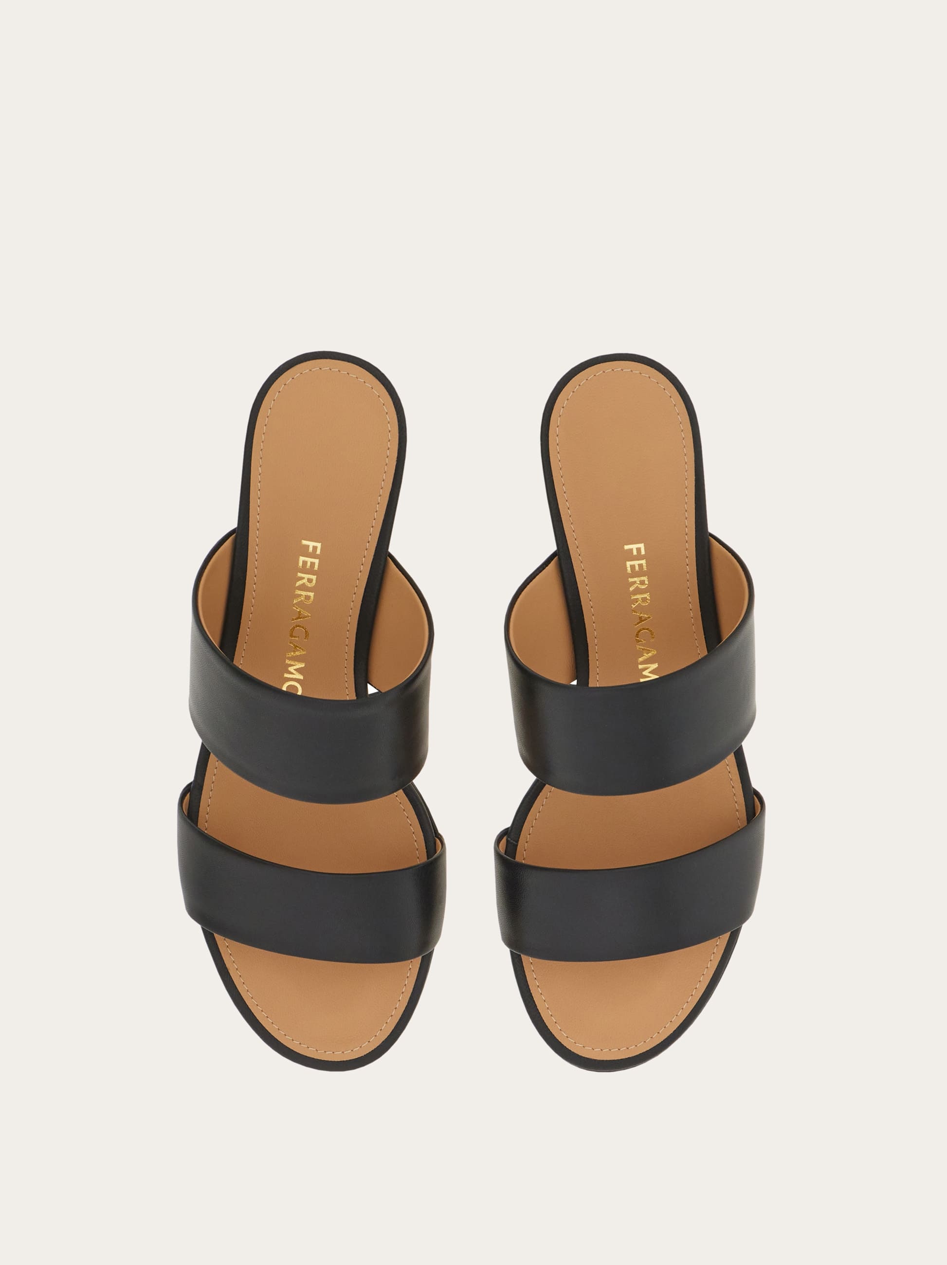  Ferragamo Damen Slide Mit Plastischem Absatz Schwarz Größe 35.5 