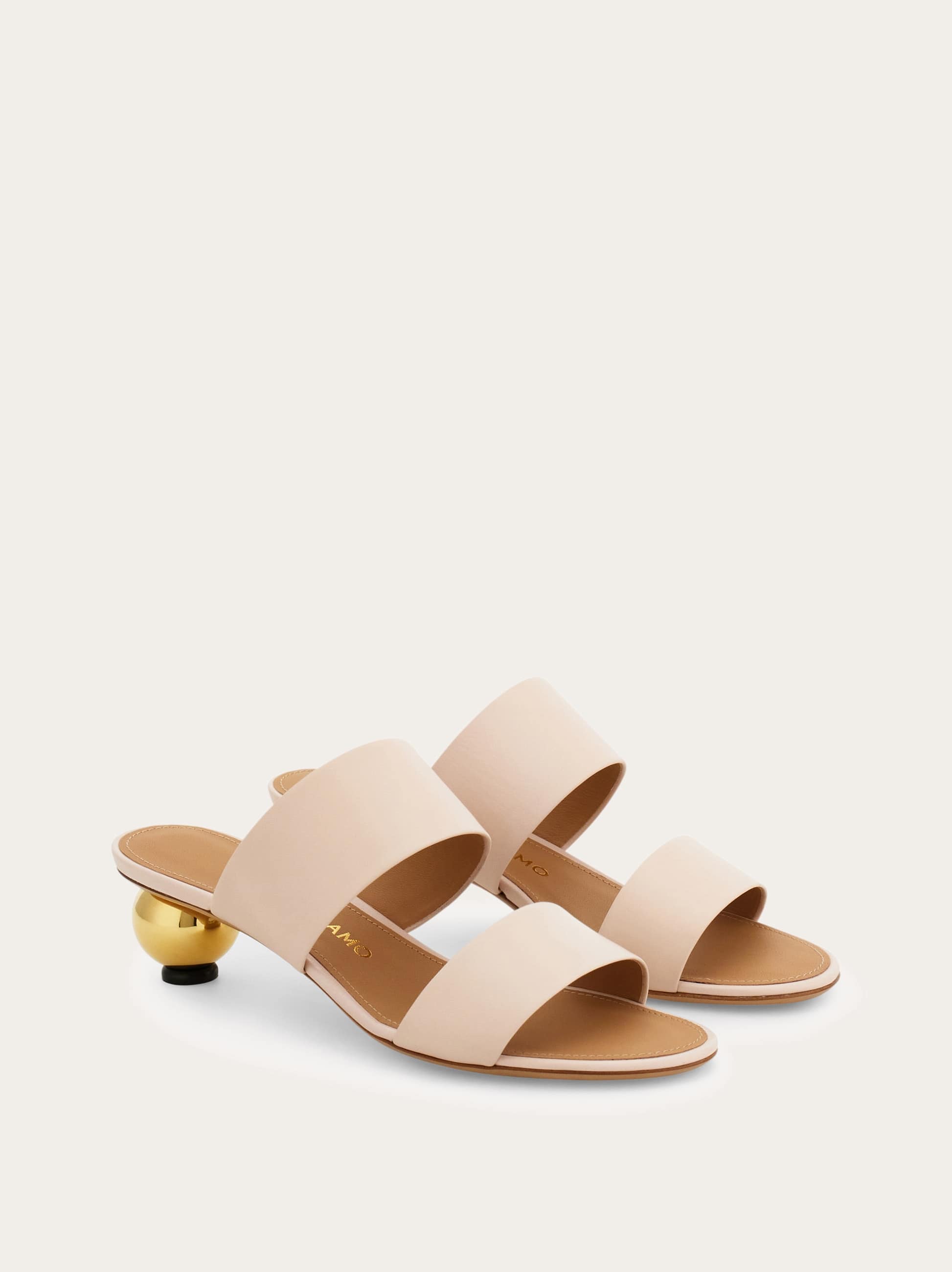  Ferragamo Damen Slide Mit Plastischem Absatz Rosa Größe 35.5 