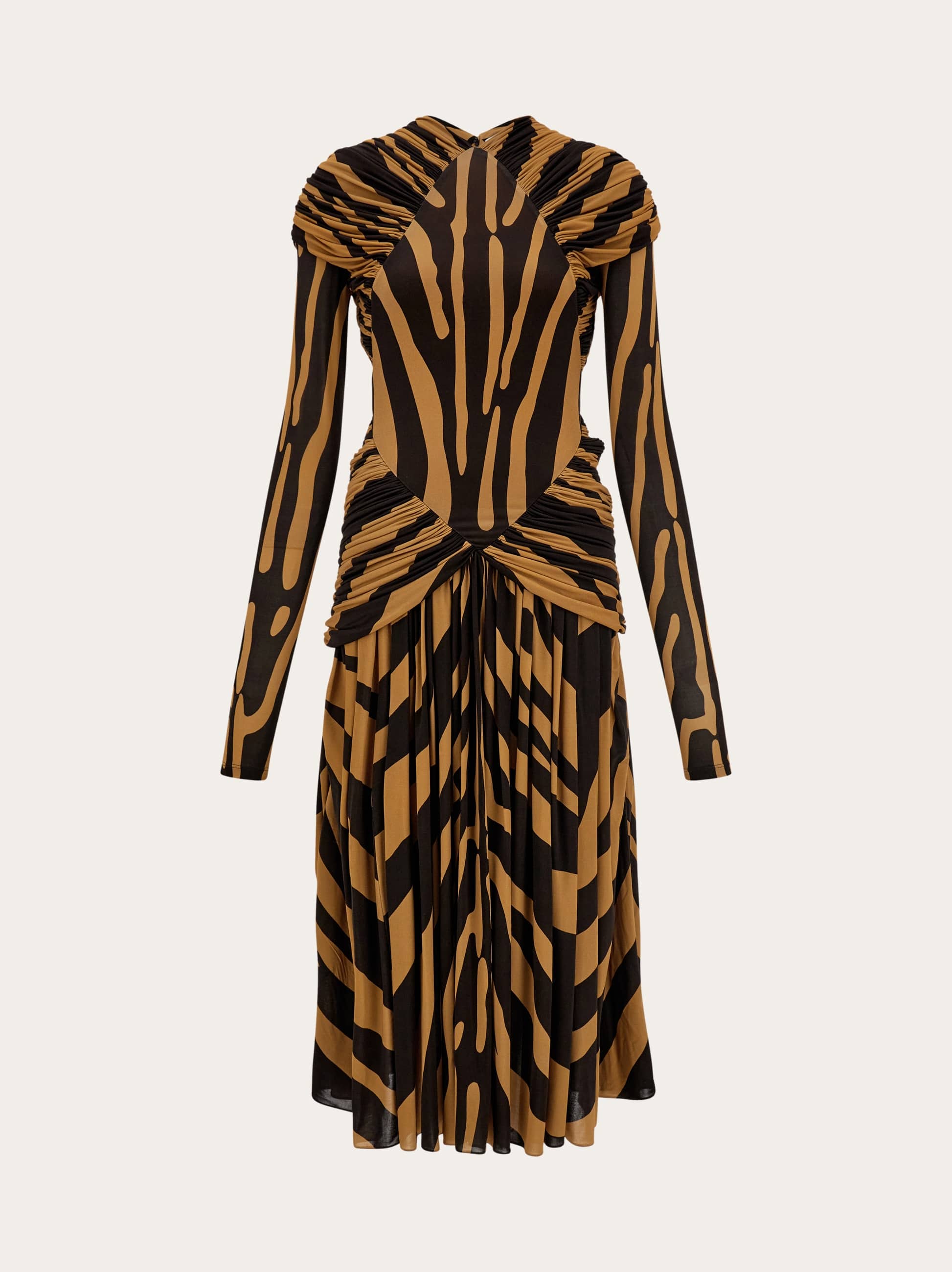 Ferragamo Donna Abito in jersey con drappeggi Beige