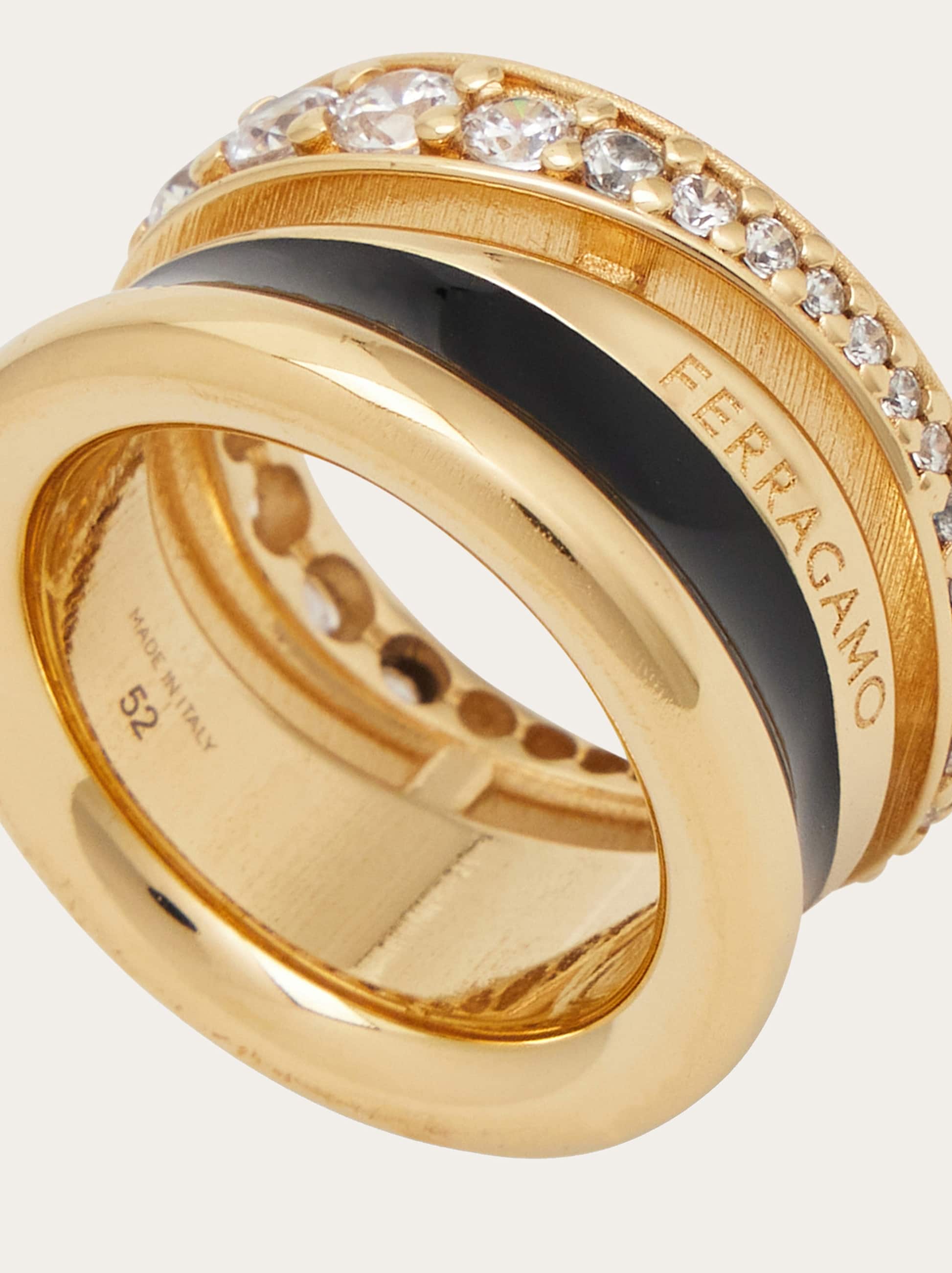 Ferragamo Band Ring - Size 54 In Gold