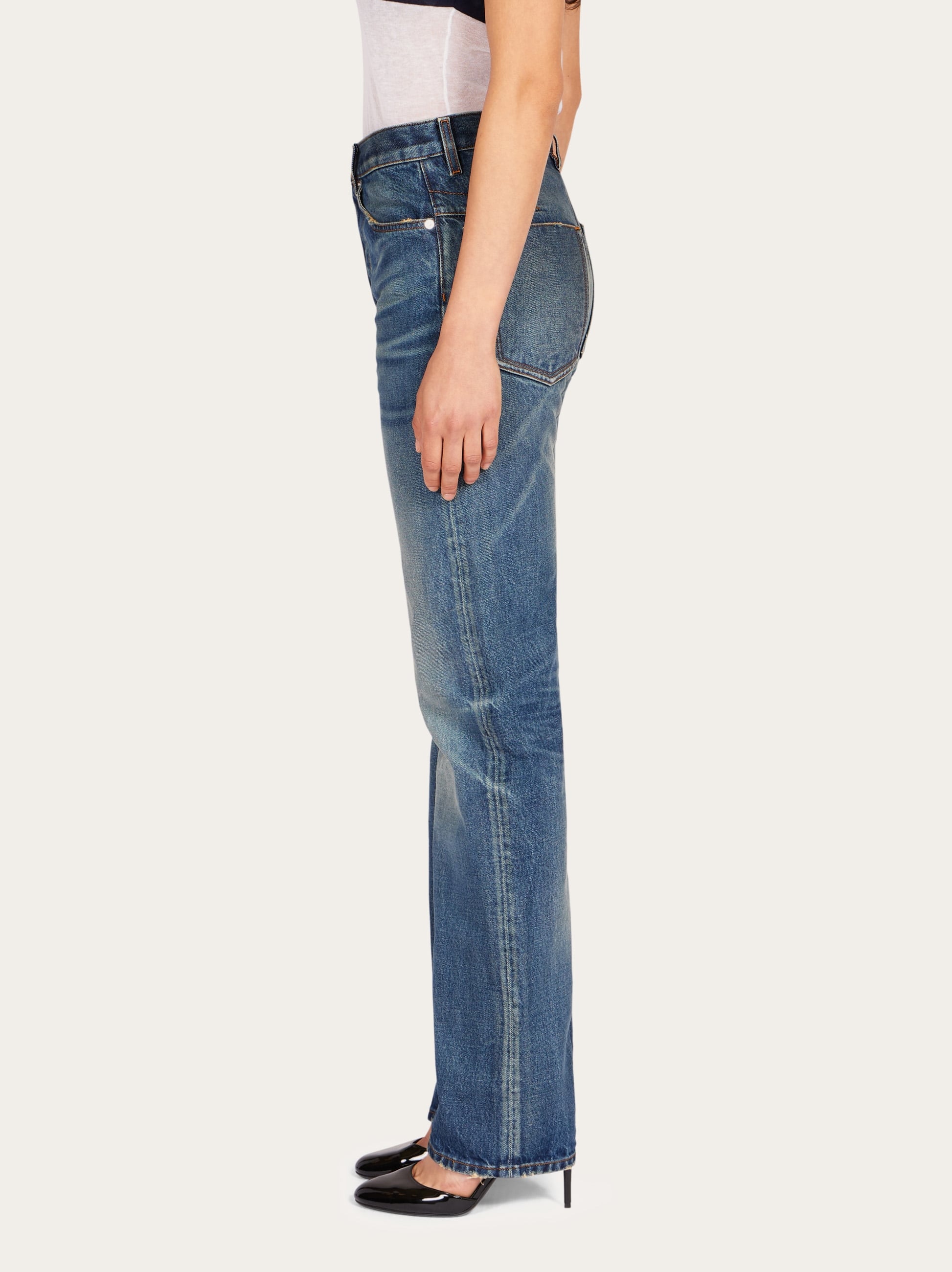  Ferragamo Women Five Pocket Denim Blue 