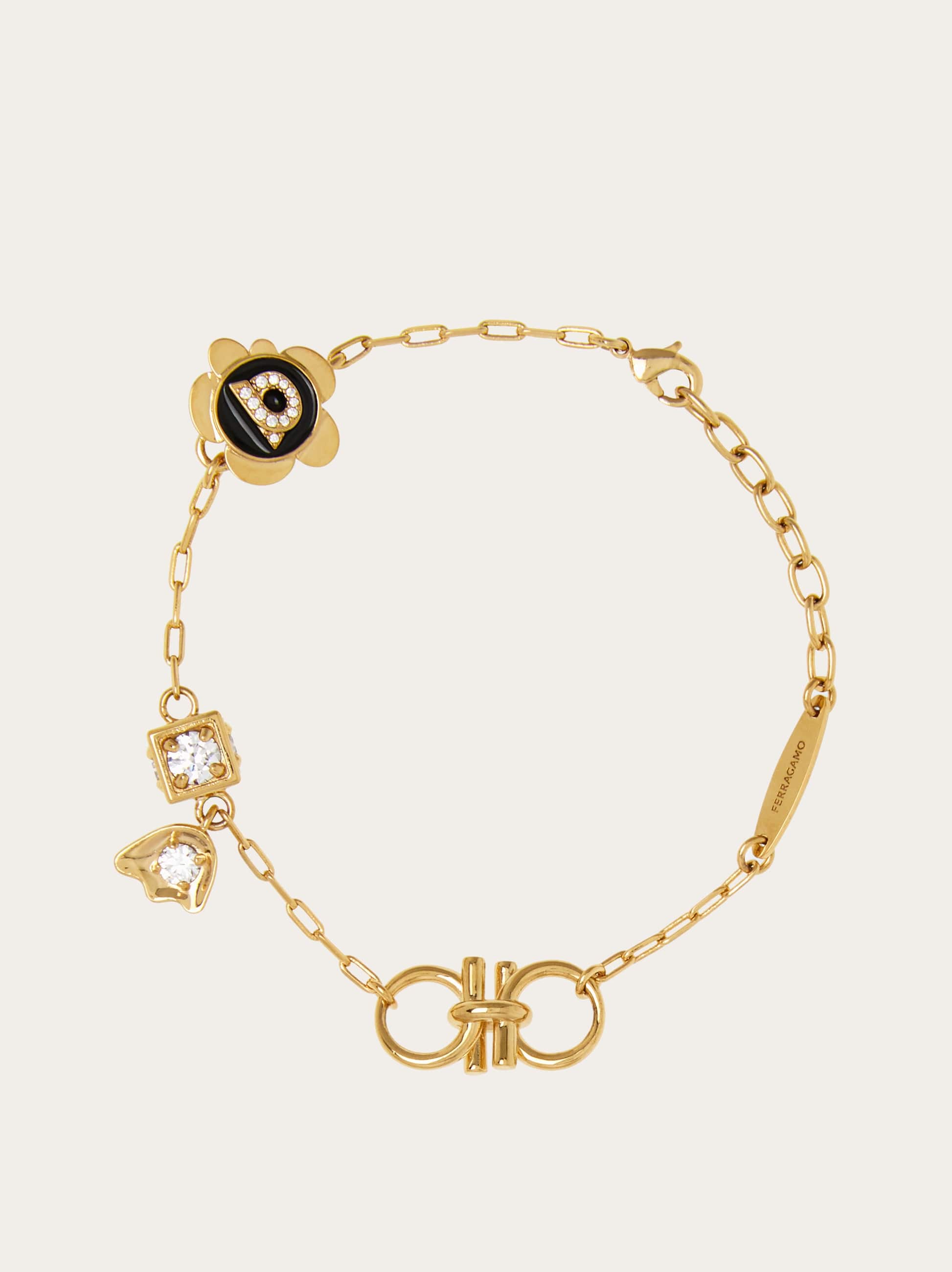 Ferragamo Gancini Charm Bracelet In Gold