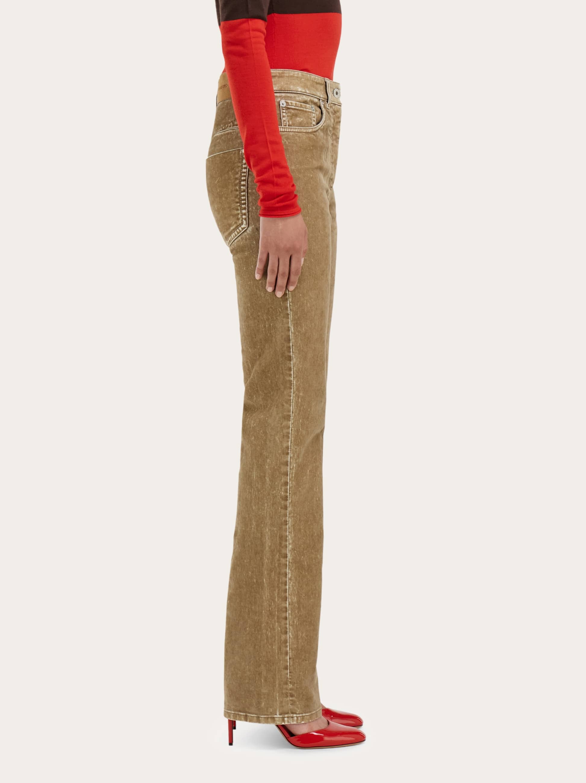  Ferragamo Damen 5-pocket-hose Beige 