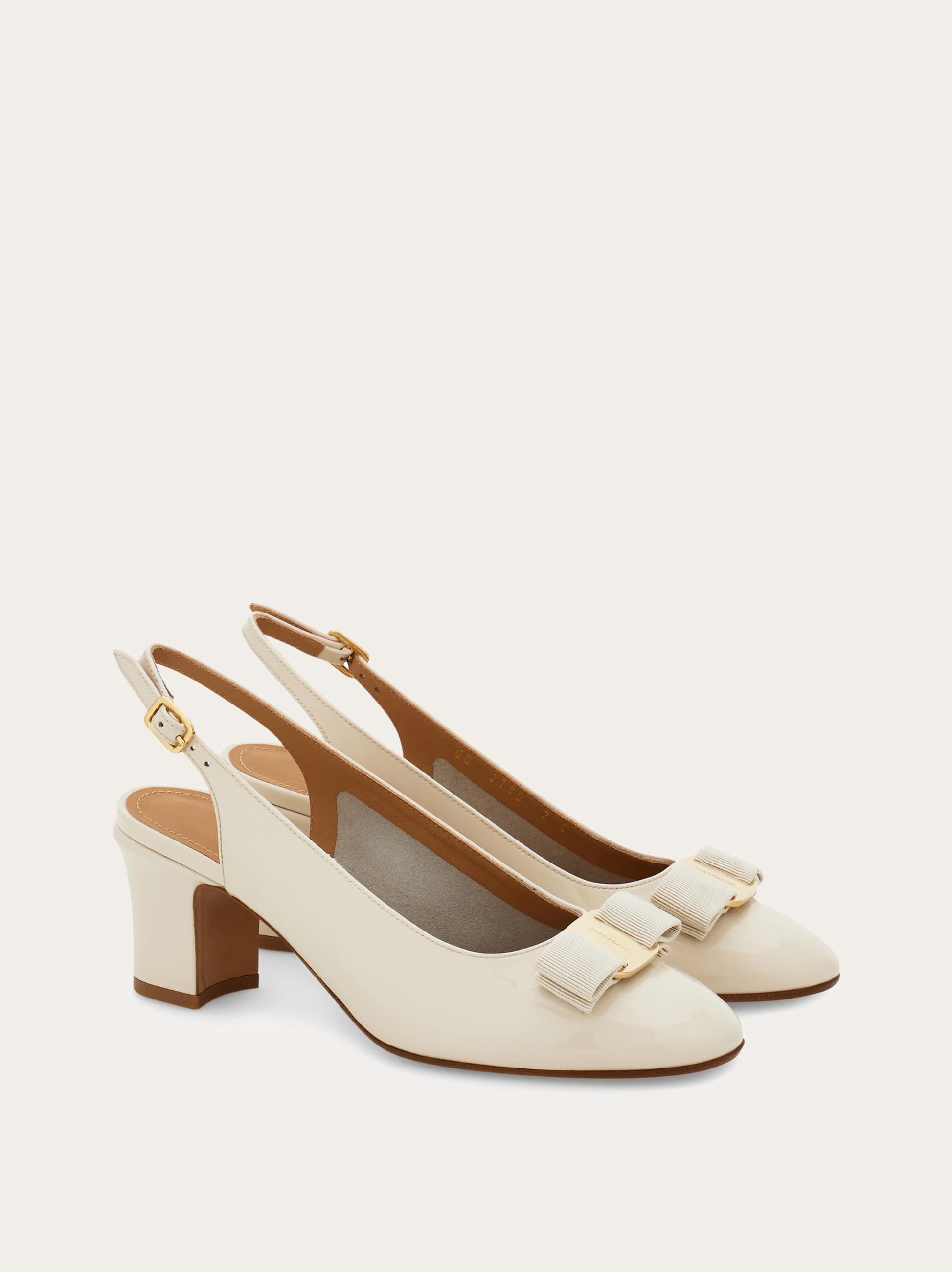  Ferragamo Damen Slingback Mit Vara-schleife Weiß Größe 35 