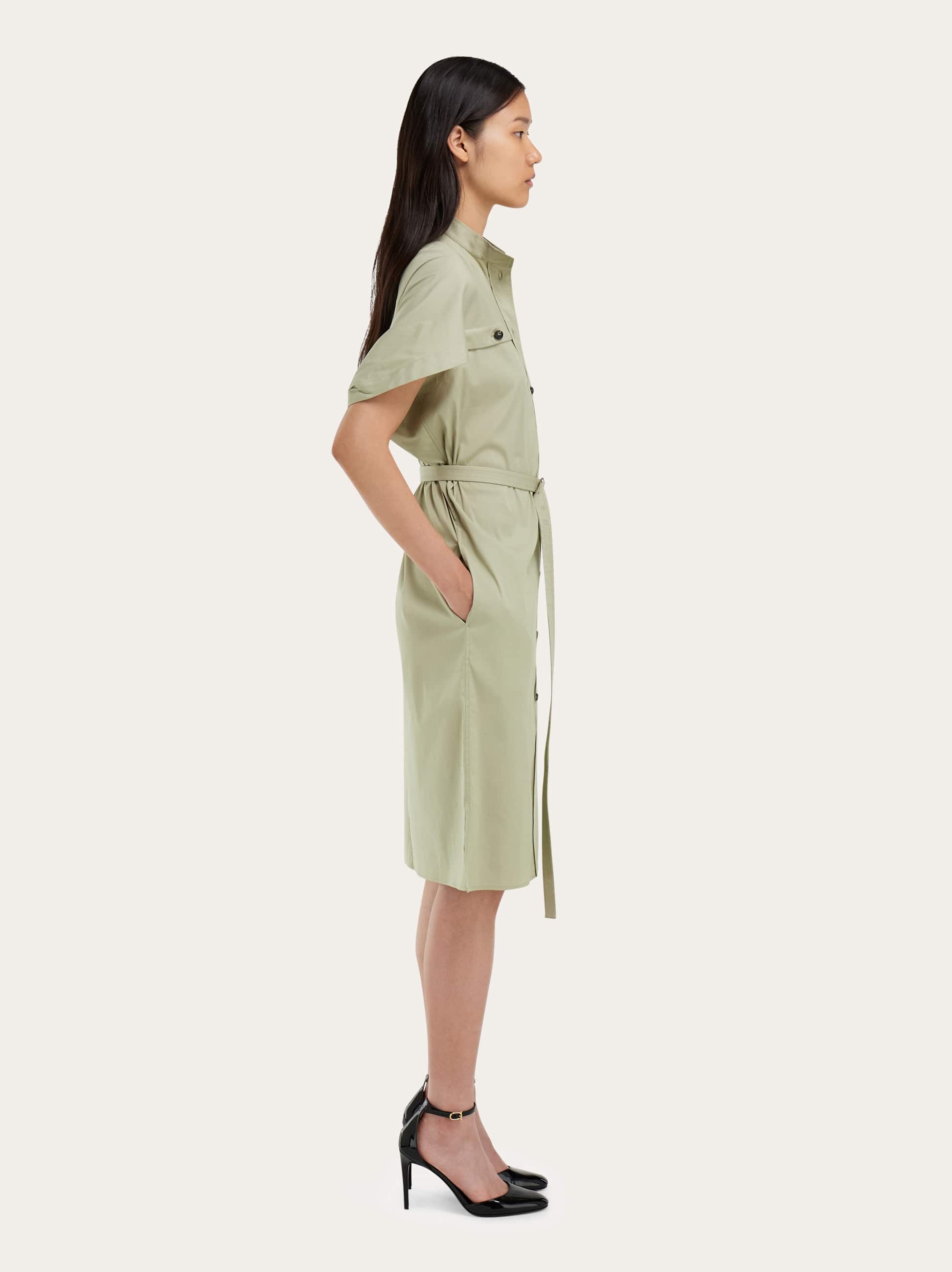  Ferragamo Damen Hemdkleid In Popeline Grün 