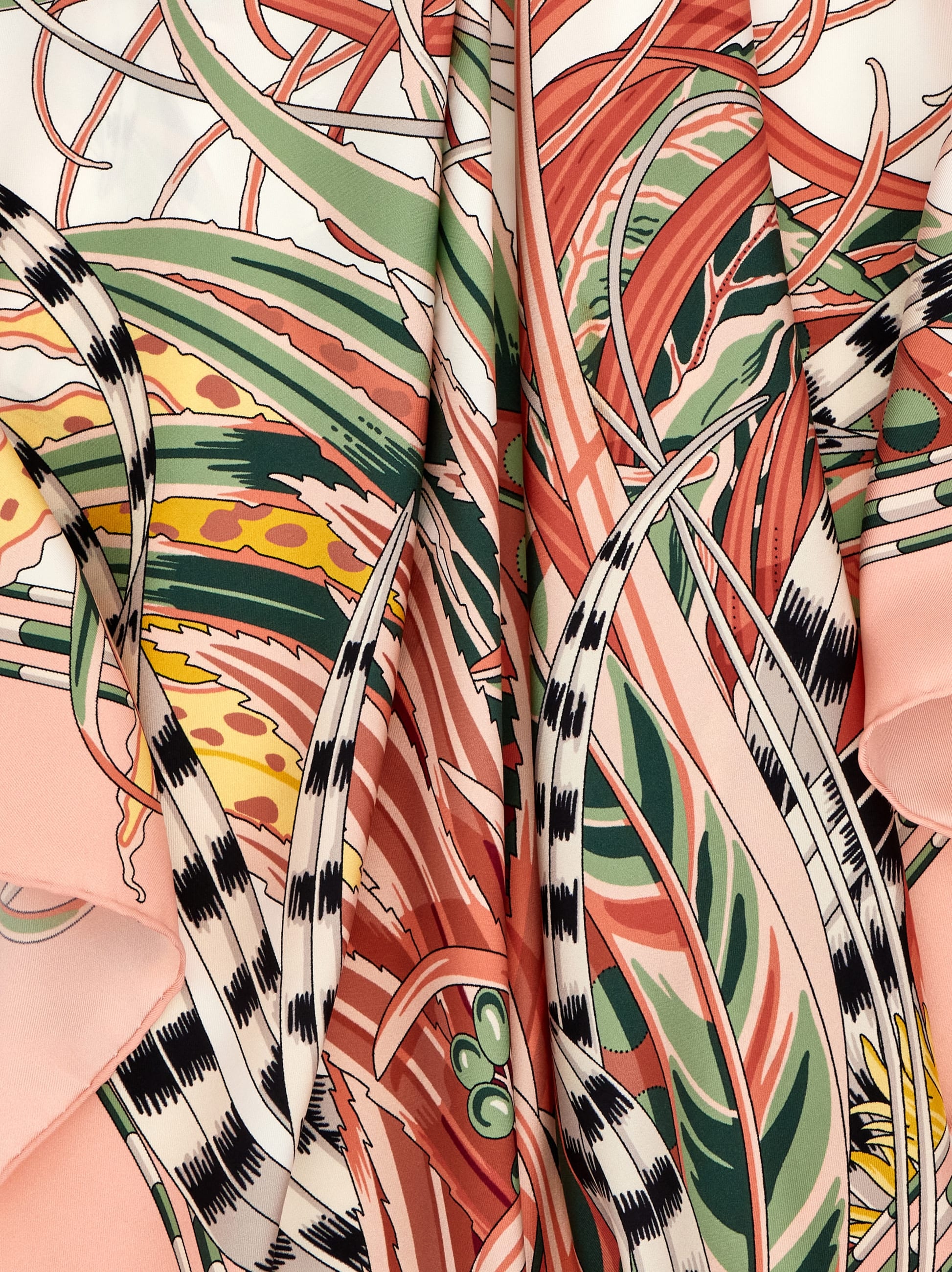 Ferragamo Rooster Print Silk Scarf In Pink