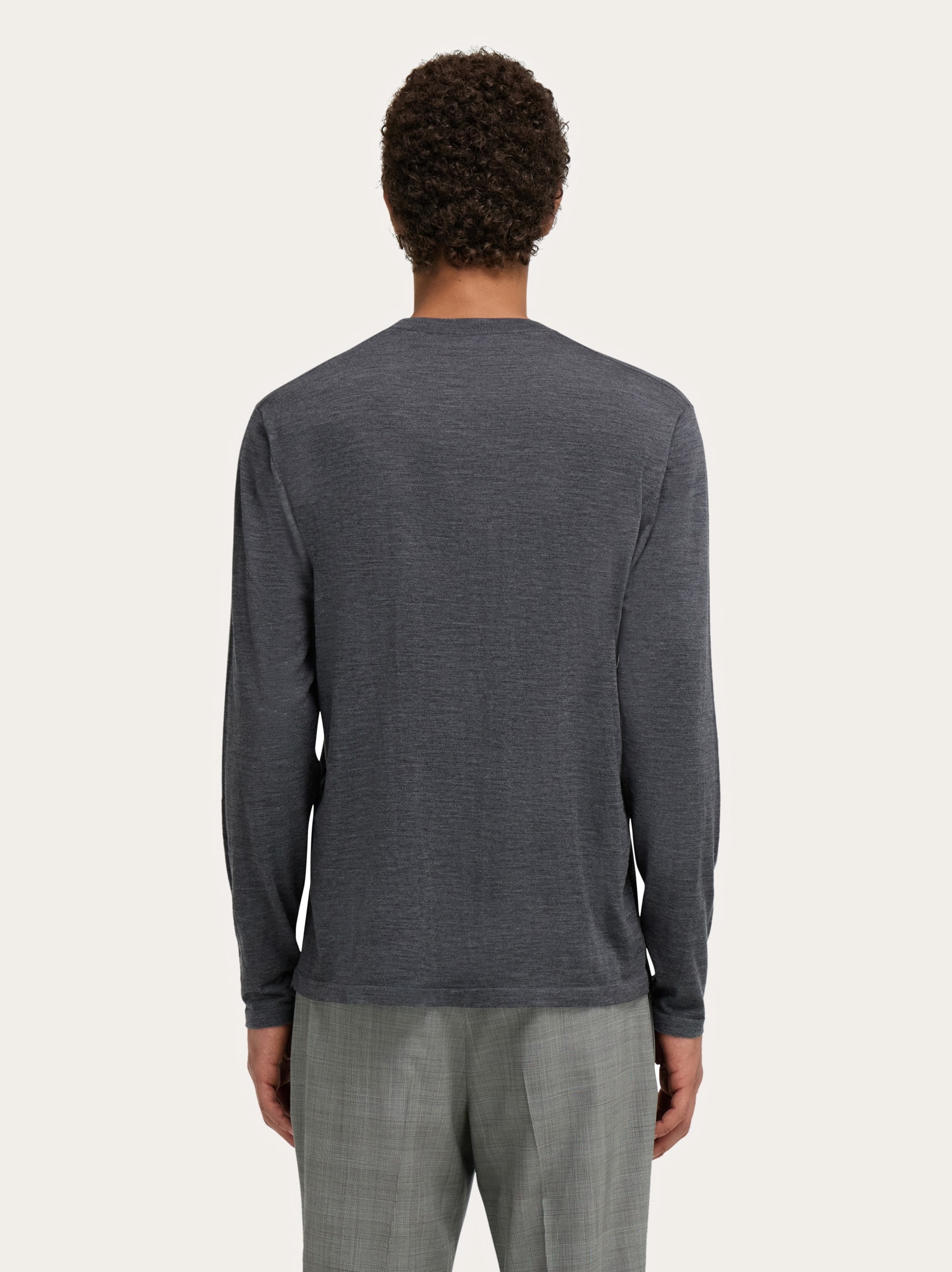  Ferragamo Herren Rundhalspulli Grau 