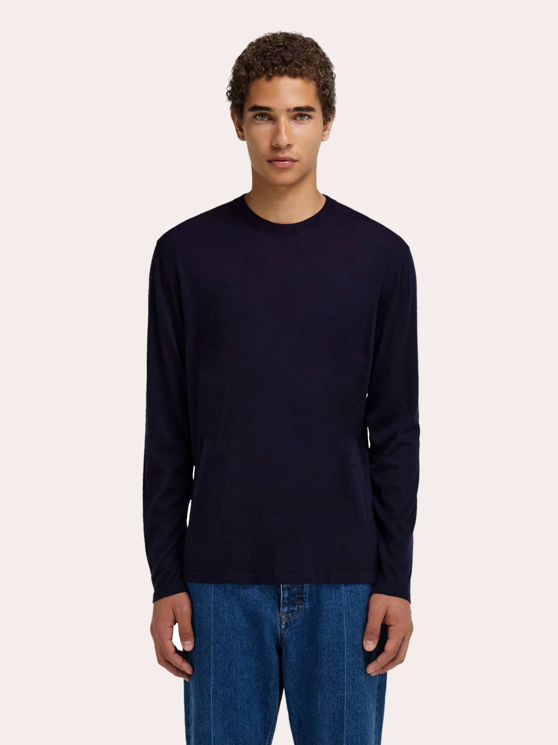  Ferragamo Herren Rundhalspulli Blau 