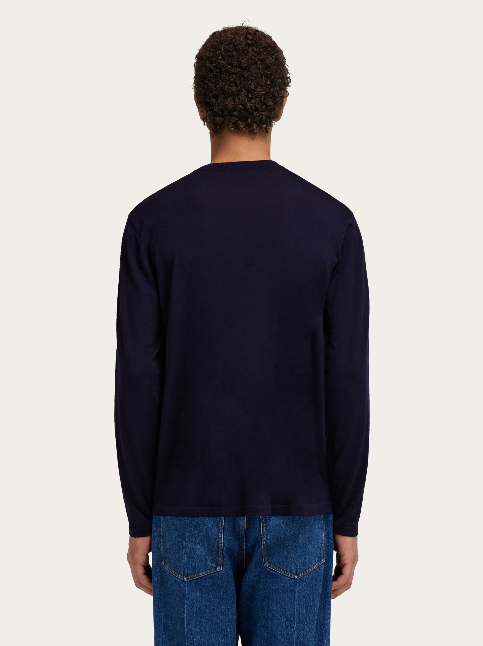  Ferragamo Herren Rundhalspulli Blau 