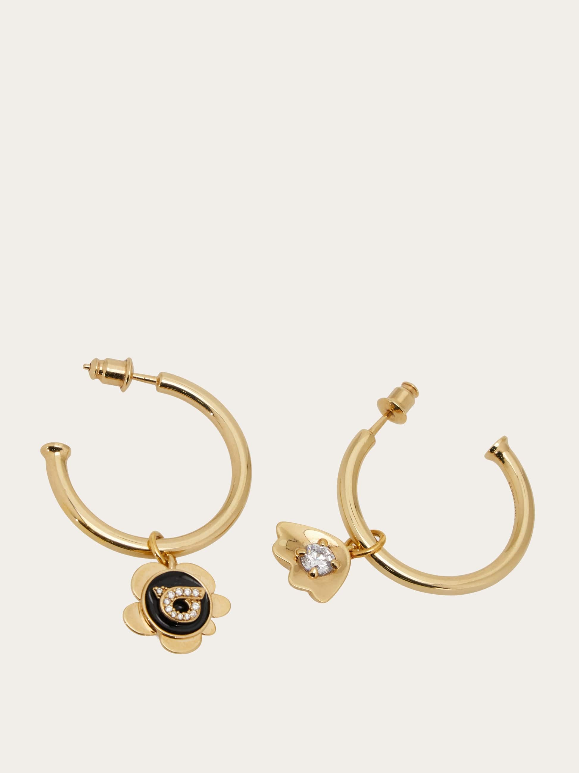  Ferragamo Damen Creolen Mit Gancini-anhängern Gold 