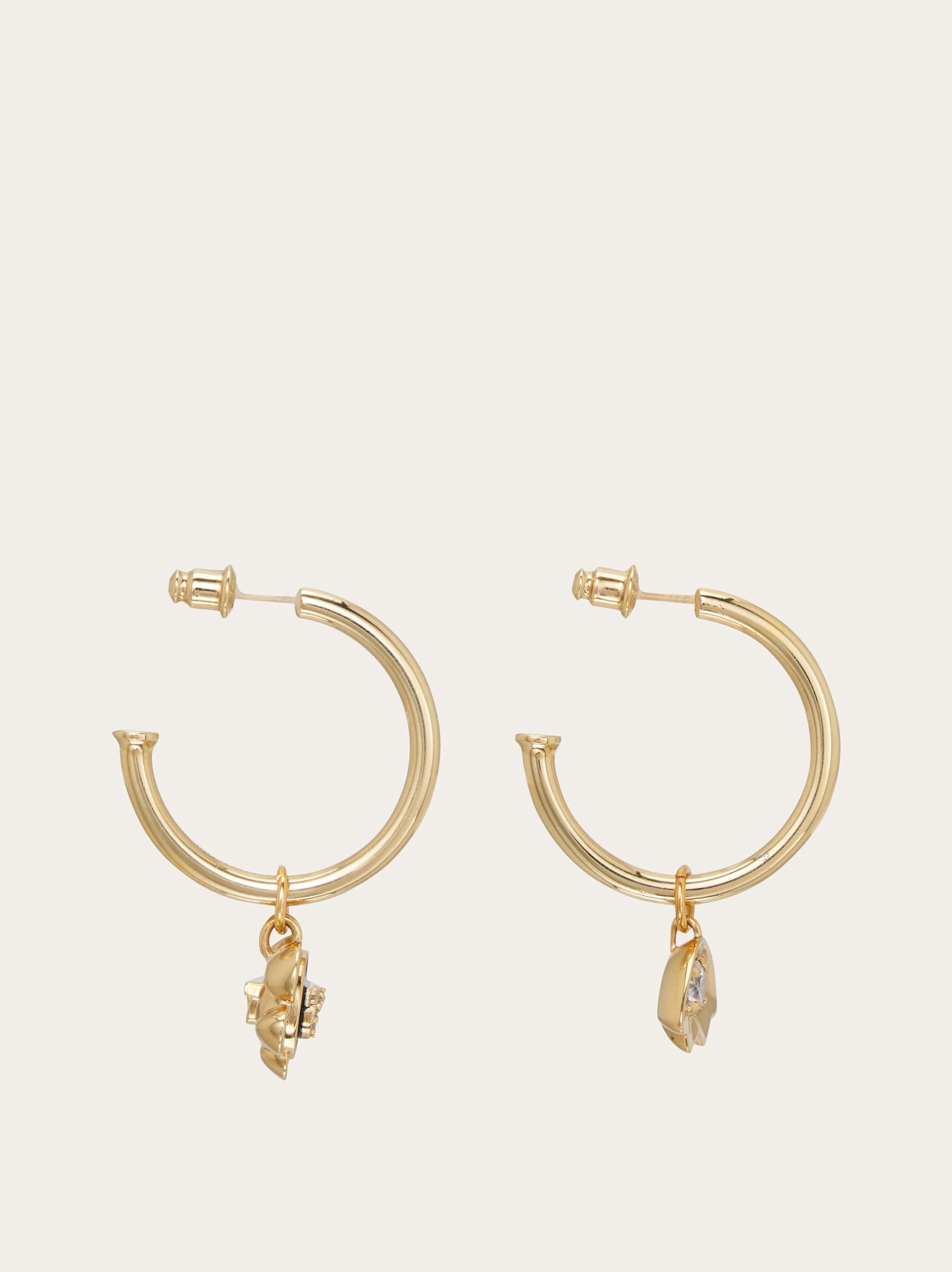  Ferragamo Damen Creolen Mit Gancini-anhängern Gold 