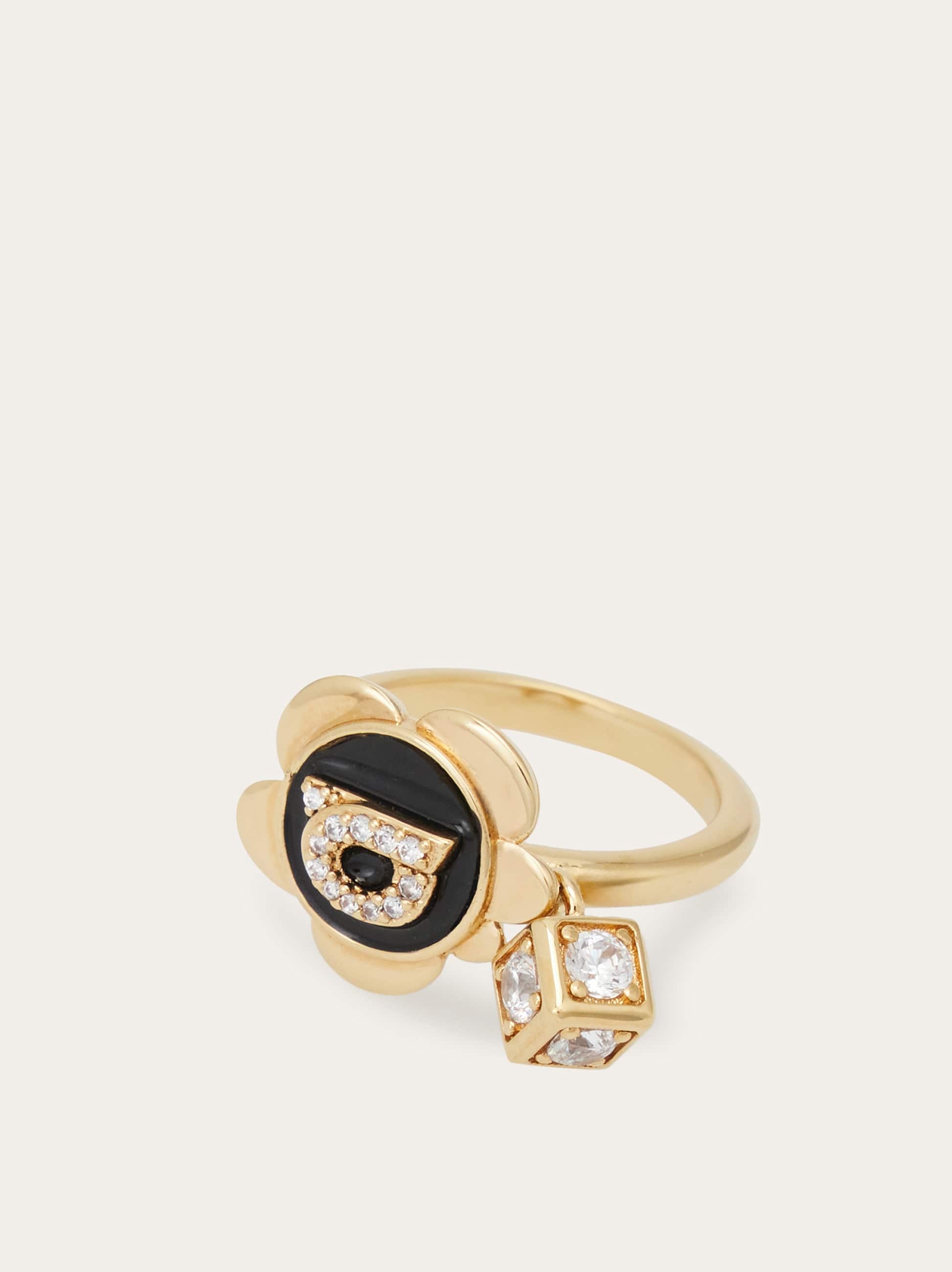  Ferragamo Damen Ring Mit Gancini-anhänger (50mm) Gold 
