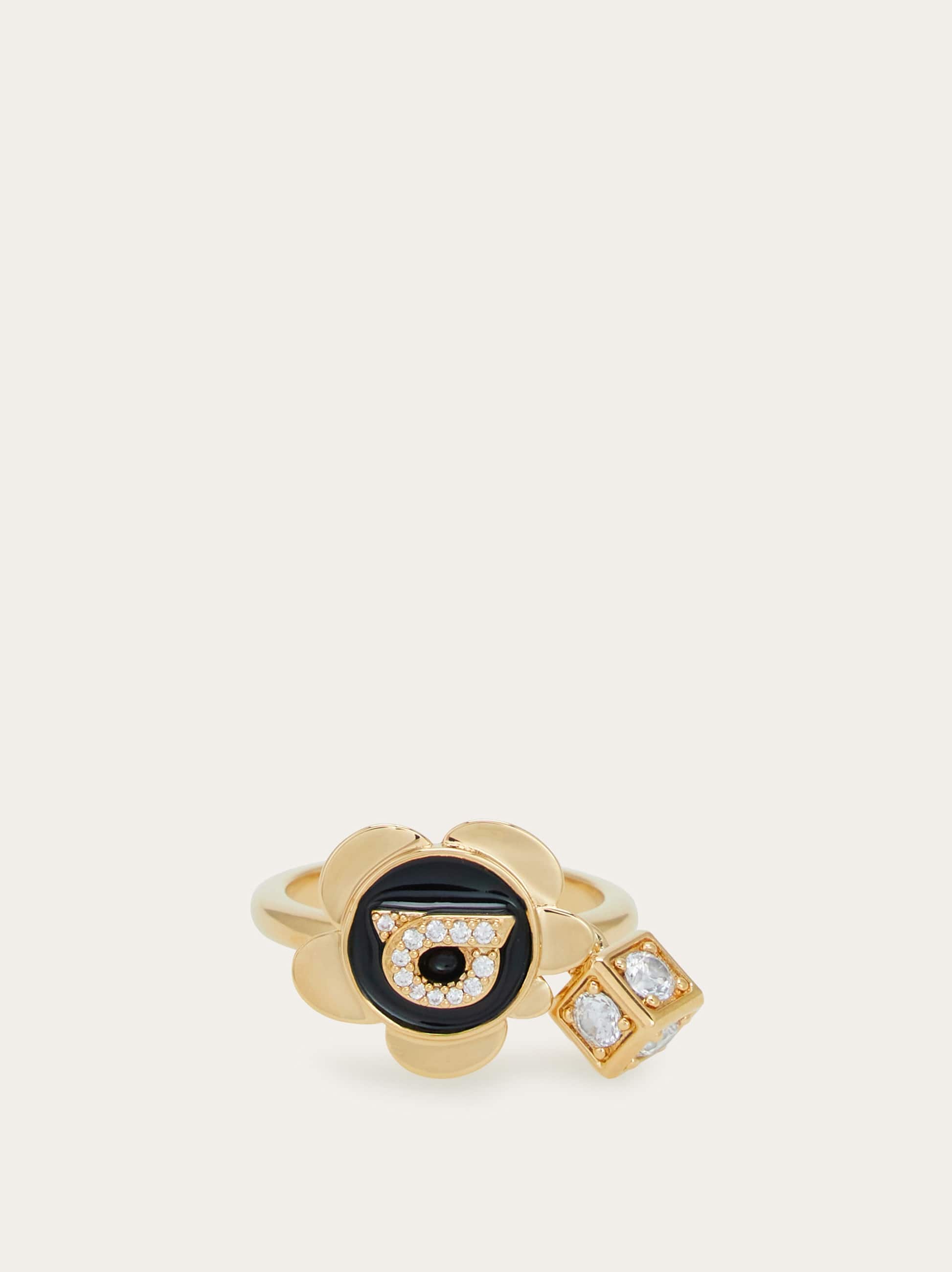 Ferragamo Donna Anello Charm Gancini - mis 54 Oro